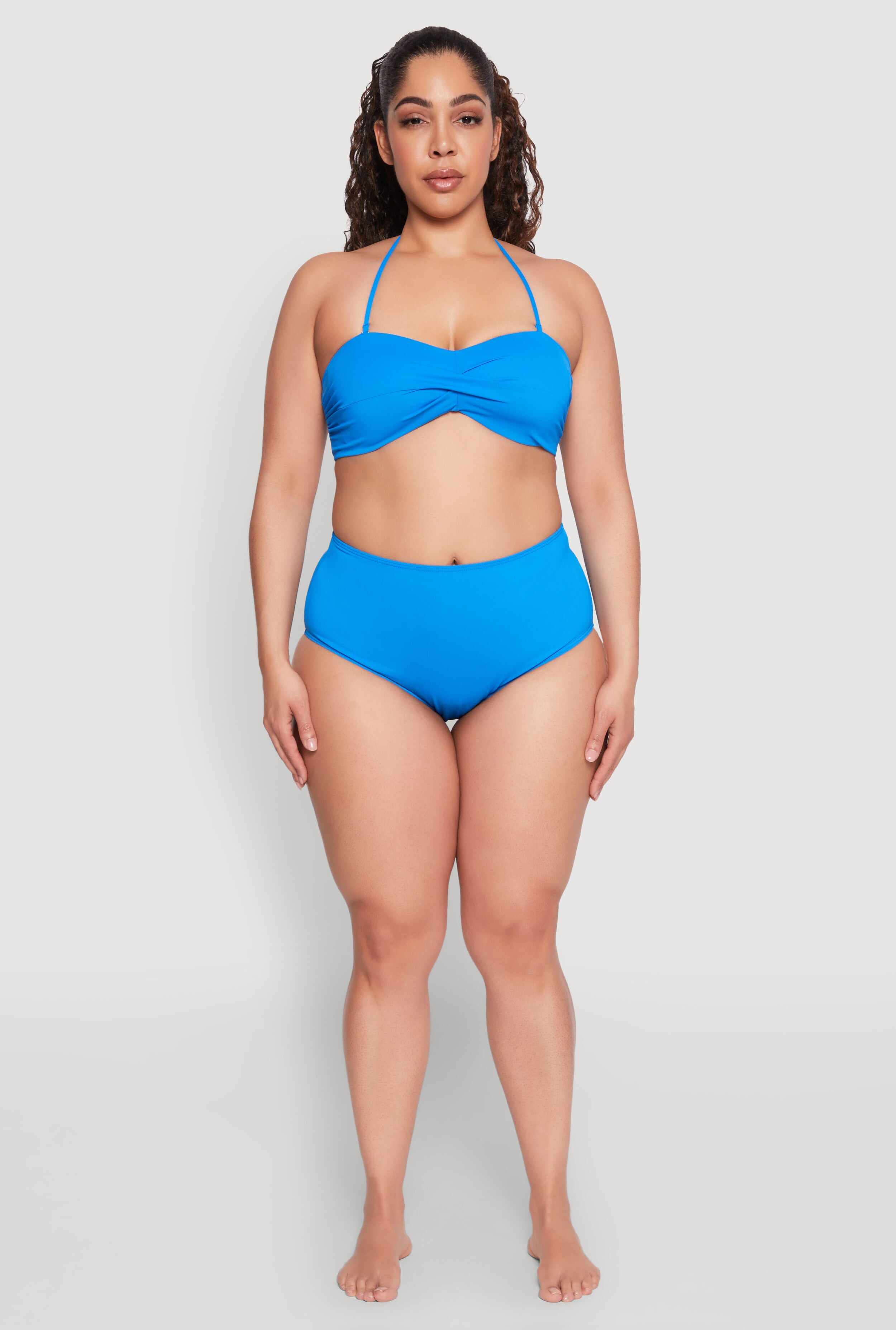 Plus Size Swim High Waist Bikini Bottoms