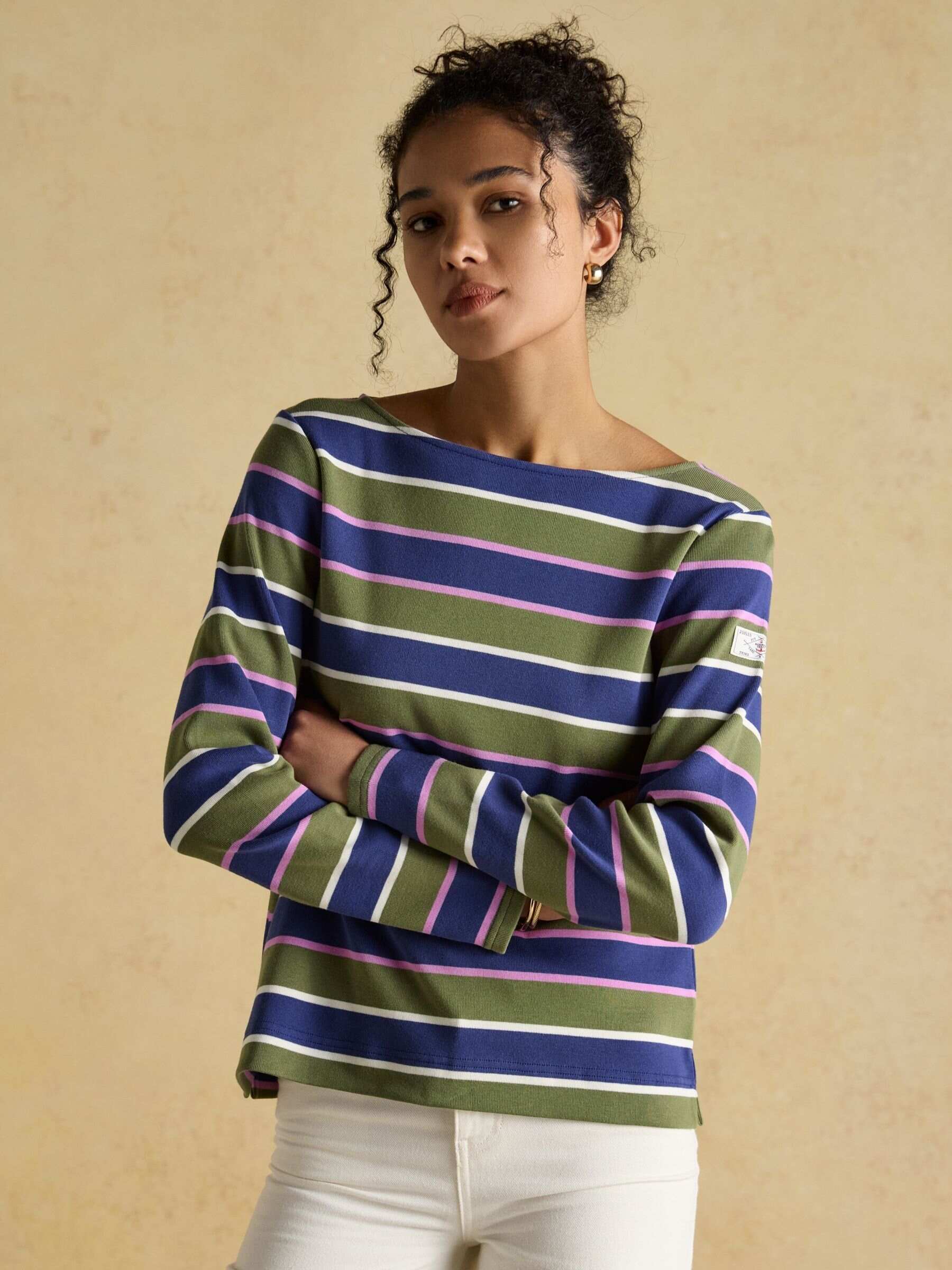 Harbour Multi Boat Neck 100% Cotton Breton Top