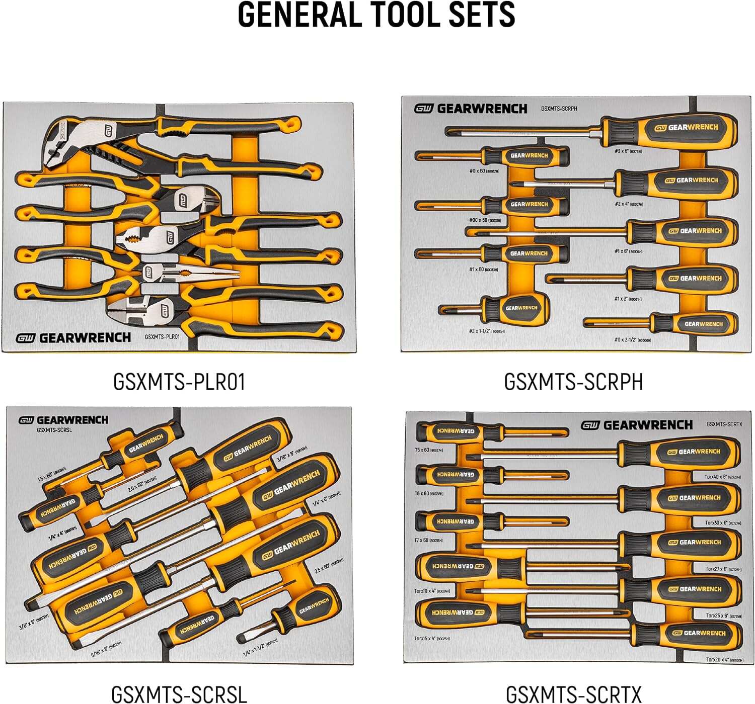 GEARWRENCH 1268 Piece Master Mechanics Tool Set in Premium Modular Foam Trays with GSX Mobile Tool Storage | MEGAMOD1268