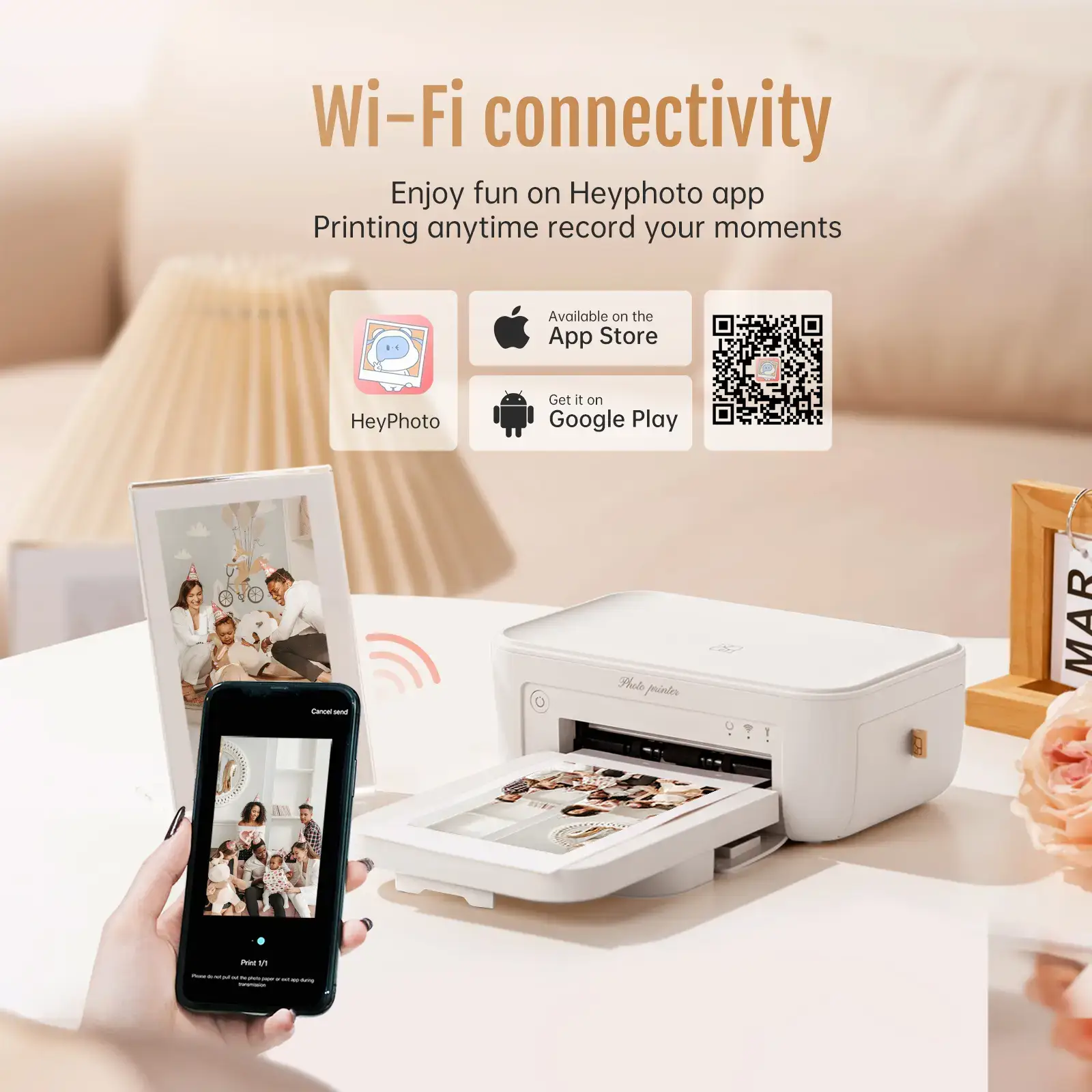 4x6 Photo Printer, Includes 20 Sheets & 1 Ribbon, Portable Thermal Dye Sublimation Printer with AR Video Printing, Valentine's Day Gift