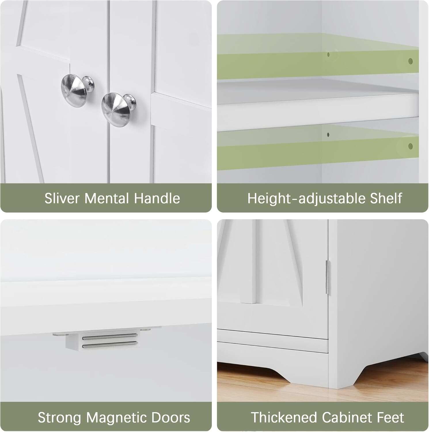 VECELO Bathroom Floor Cabinet, Freestanding Storage Cabinet with Drawer & Doors