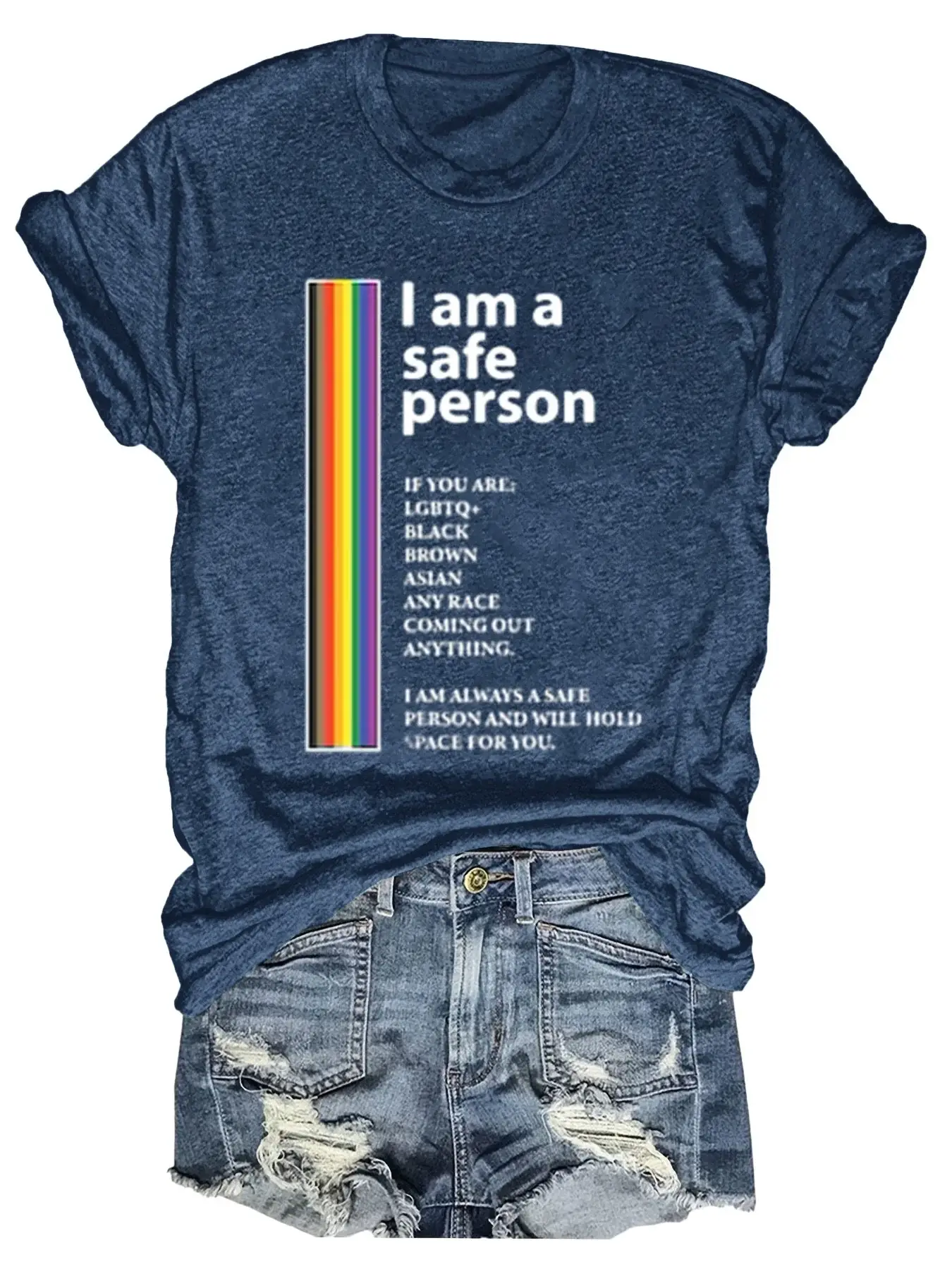 Lgbt Rainbow I Am A Safe Person Art Print T-shirt