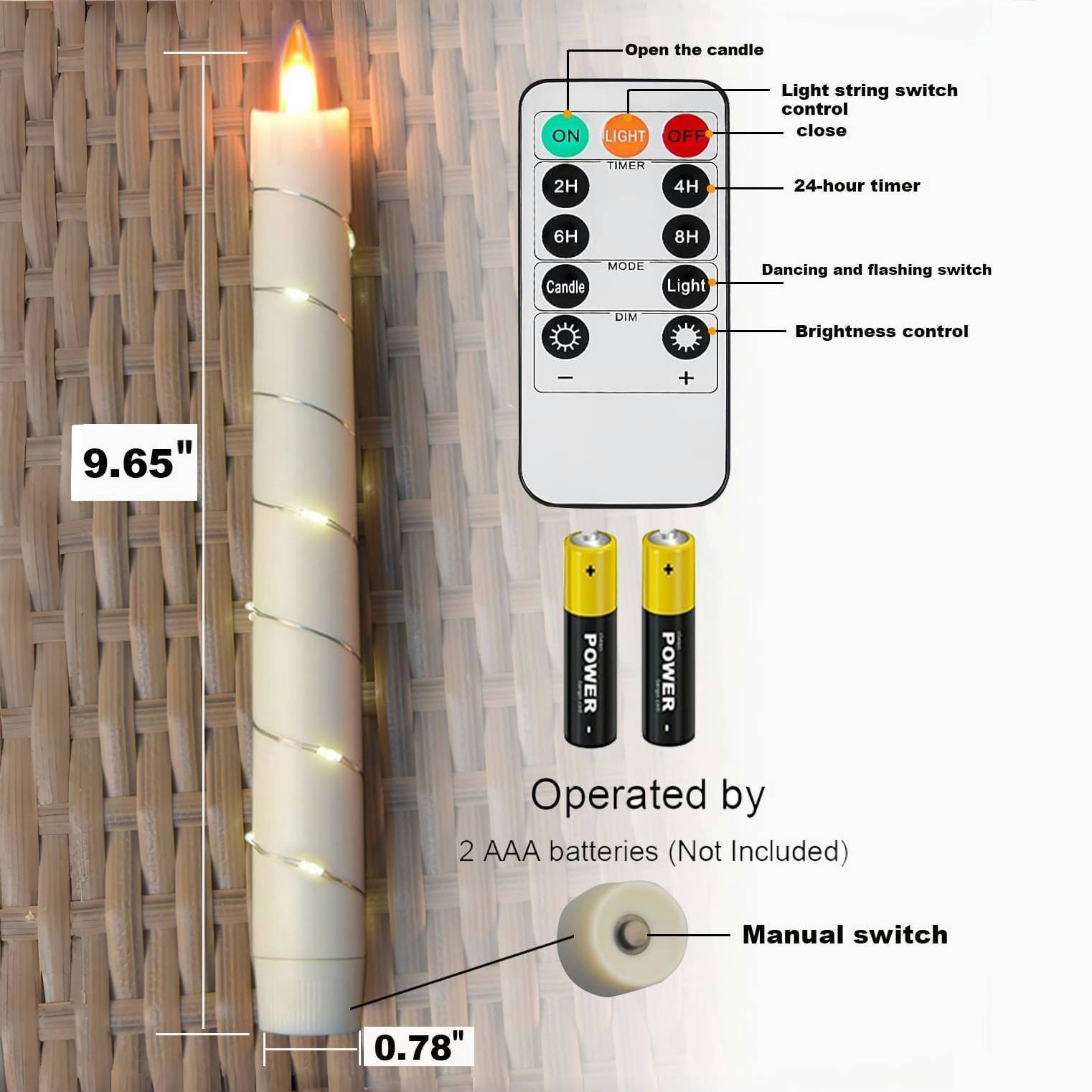 💥ON SALE💥3-Pack LED flameless Candle With Embedded Star Light String, Button Remote Control✨