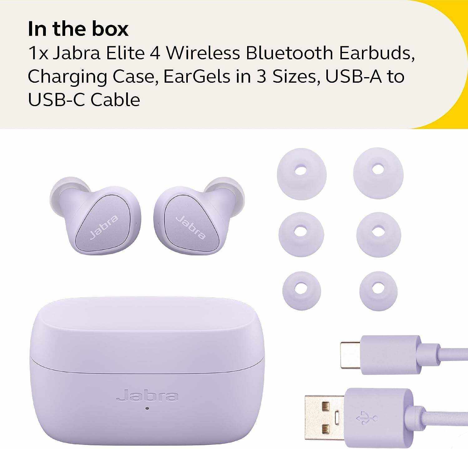 Jabra Elite 10 True Wireless Earbuds – Advanced Active Noise Cancelling Earbuds with Next-Level Dolby Atmos Surround Sound –All-Day Comfort, Multipoint Bluetooth, Wireless Charging – Cream