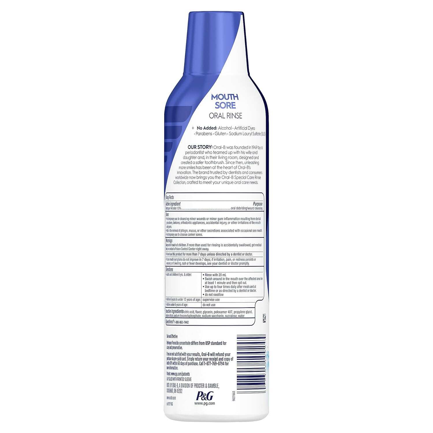 Oral-B Mouth Sore Mouthwash Special Care Oral Rinse, 475 mL (16 fl oz)