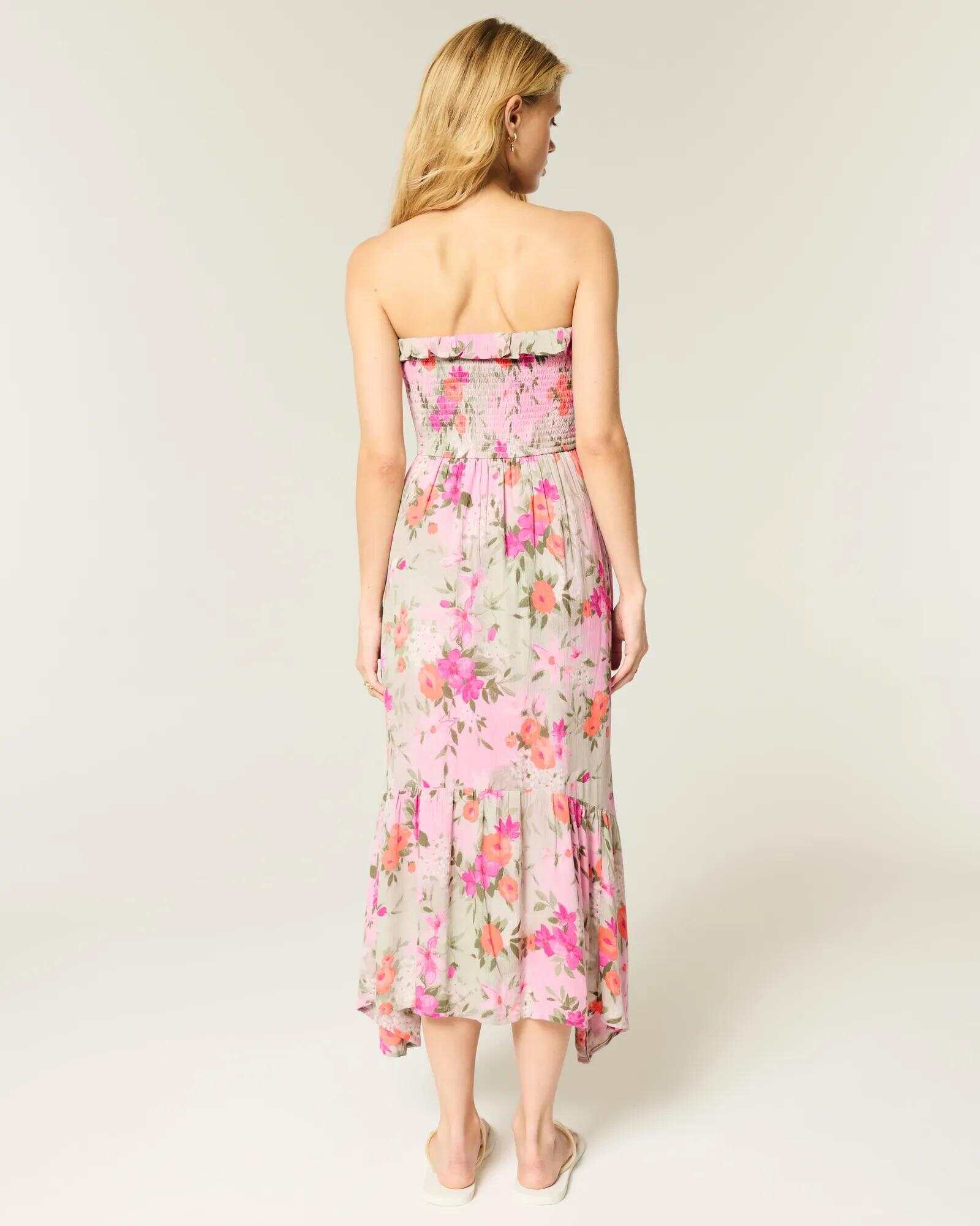 Strapless Smocked Maxi Dress