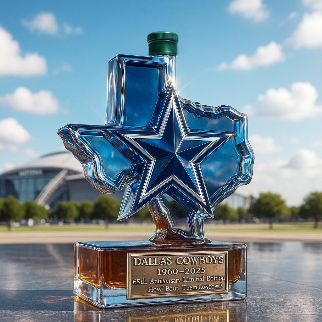 Dallas Cowboys 65th Anniversary Limited Edition Whiskey Bottle