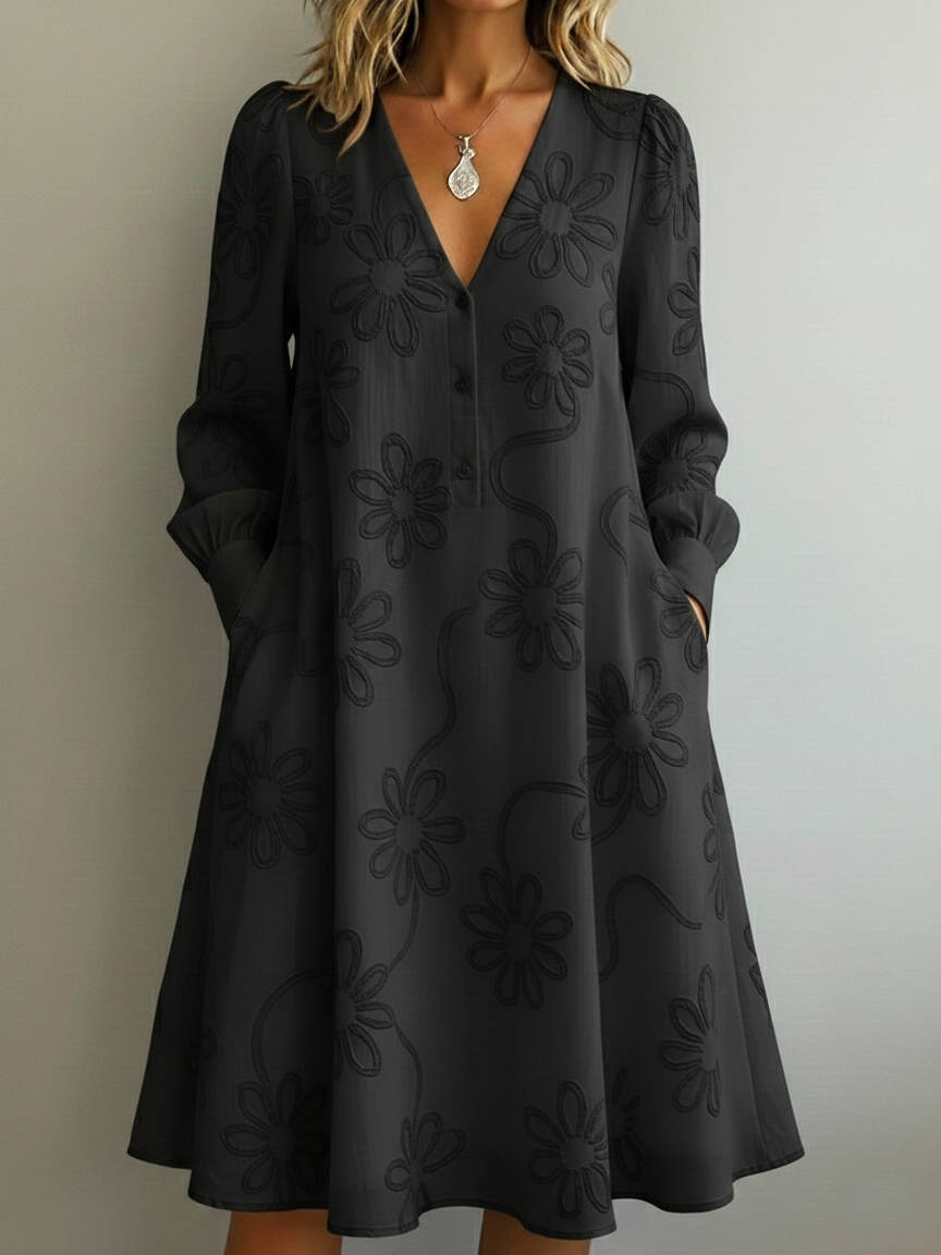 🔥Summer Arrivals🌟Vintage Elegant V-neck Floral Embroidery Dress