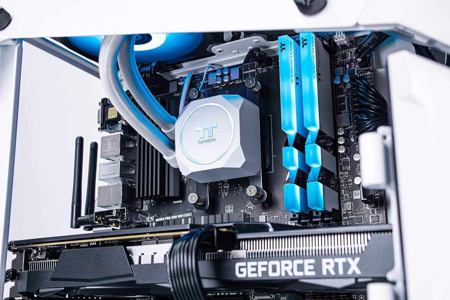 Thermaltake LCGS AH-360S AIO Liquid Cooled Gaming PC (AMD Ryzen 5 5600X 6-core,ToughRam DDR4 3600Mhz 16GB RGB,NVIDIA GeForce RTX 3060, NVMe 1TB M.2, Win 10 Home) AHW2-B550-A36-LCS