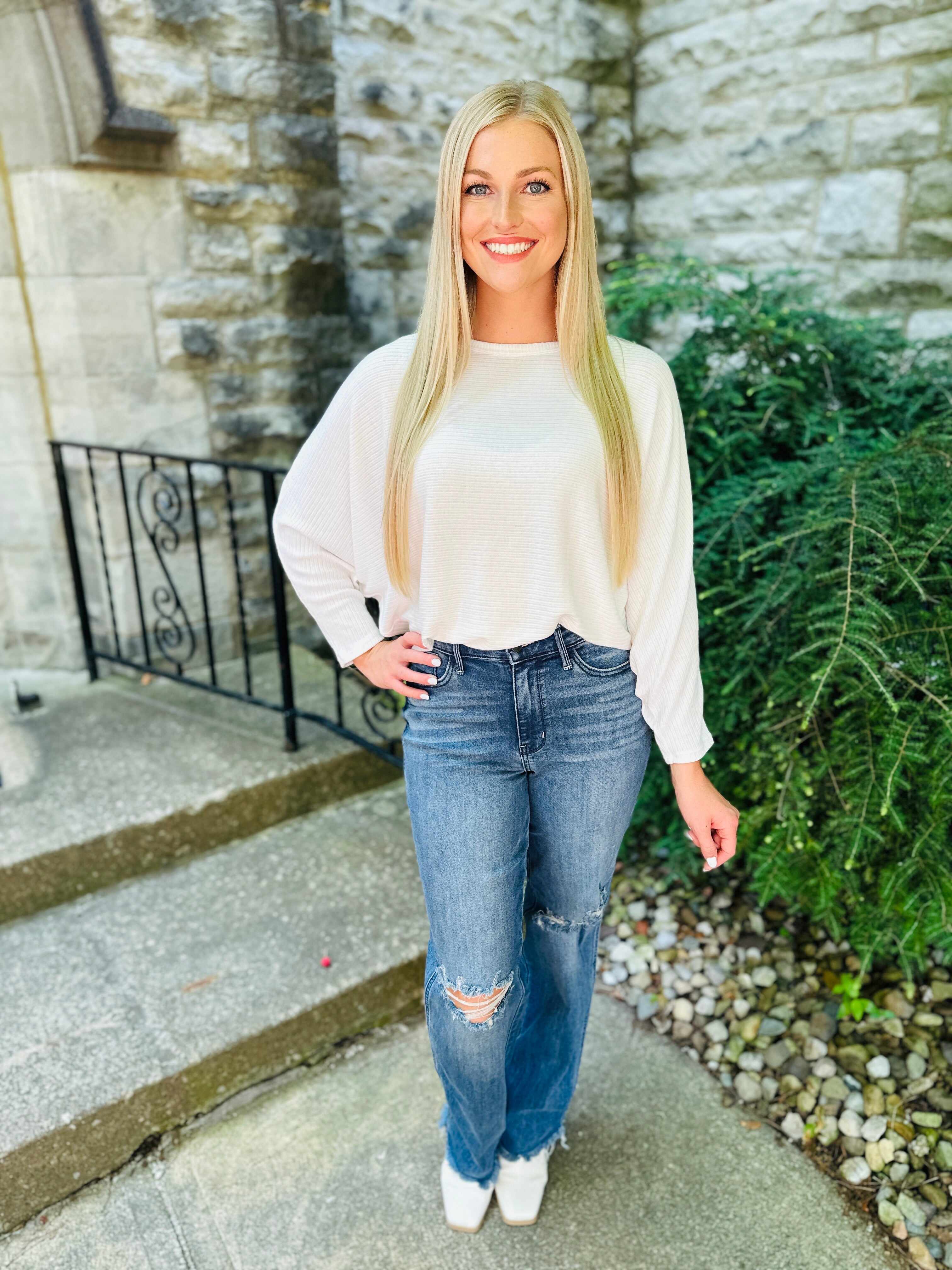 REG/CURVY Straight Up Wide Leg Straight Jeans