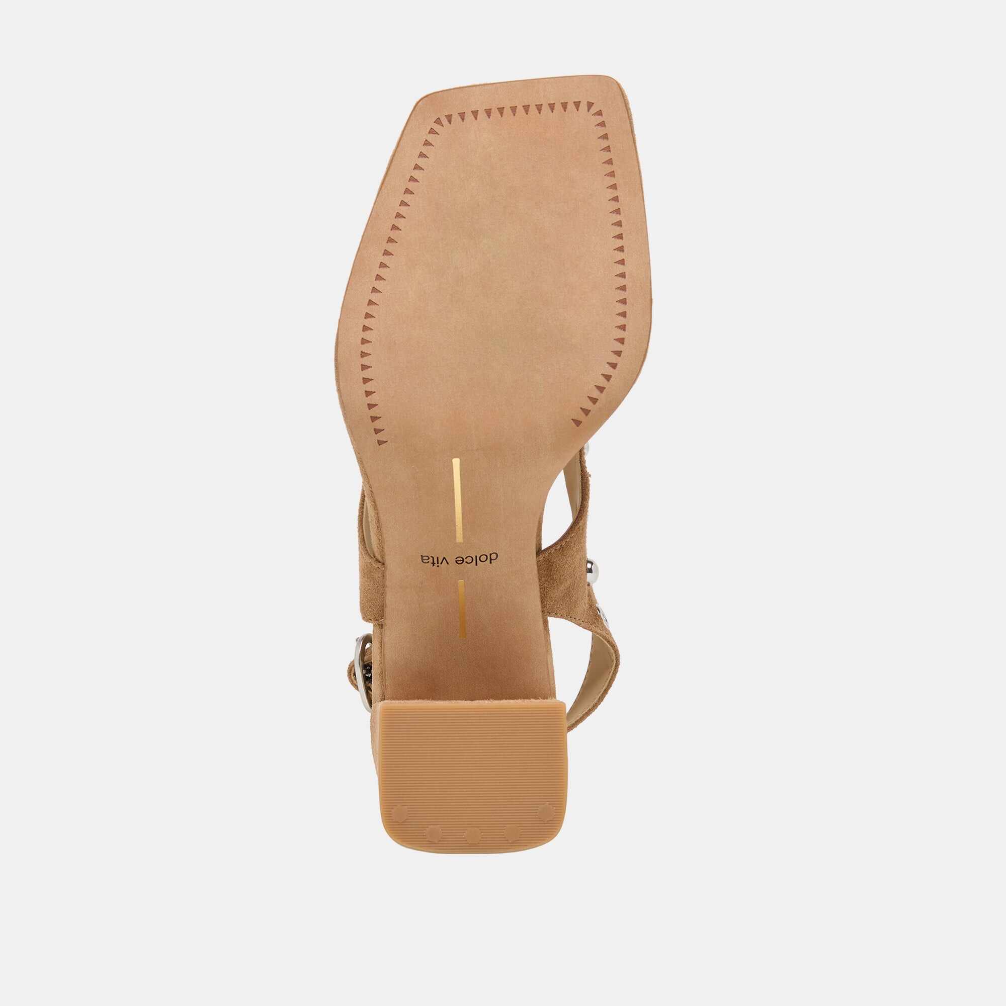 YVES STUD HEELS LT BROWN SUEDE