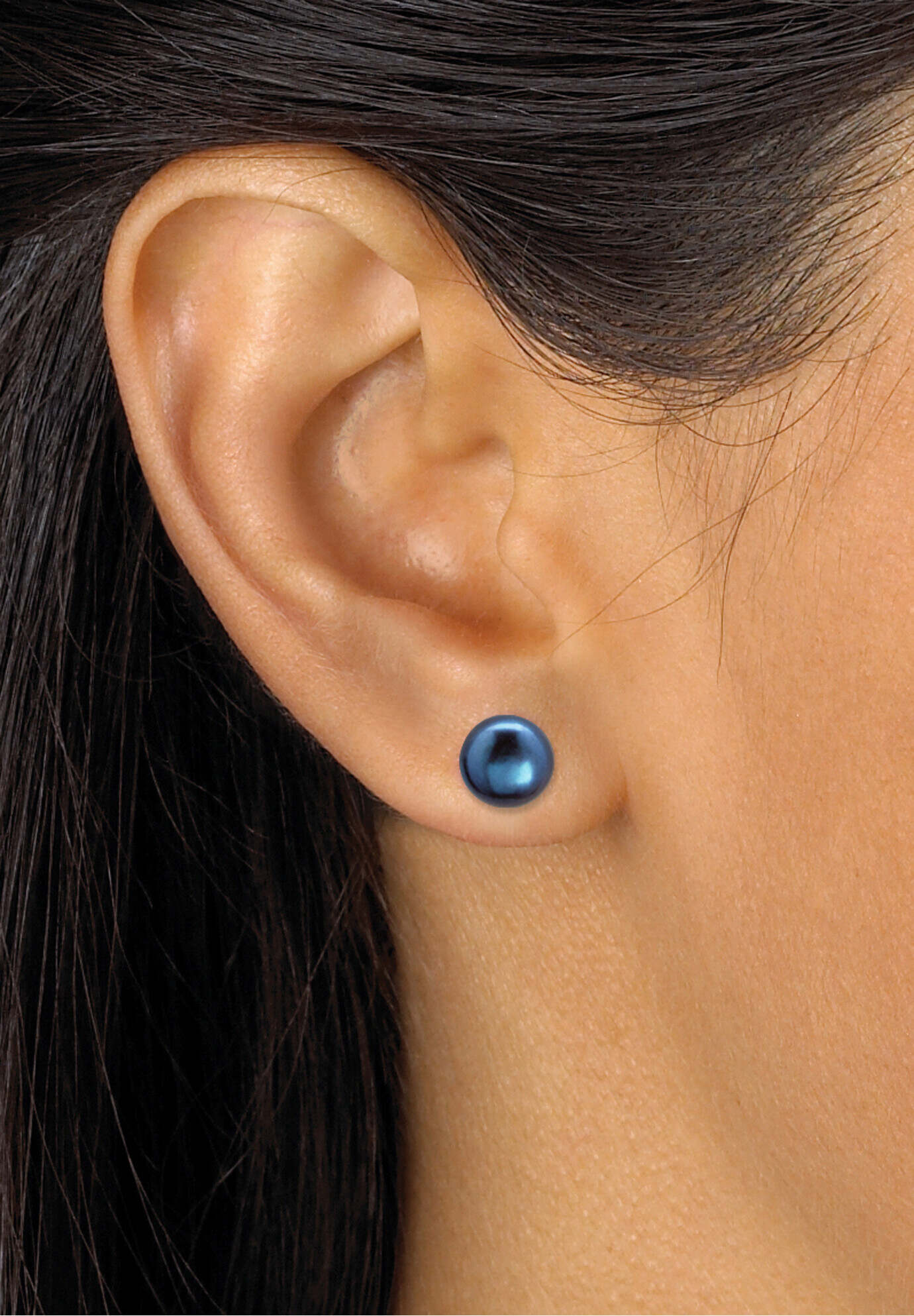 Genuine Cultured Blue Pearl Silvertone Earring, Necklace And Bracelet Set 18