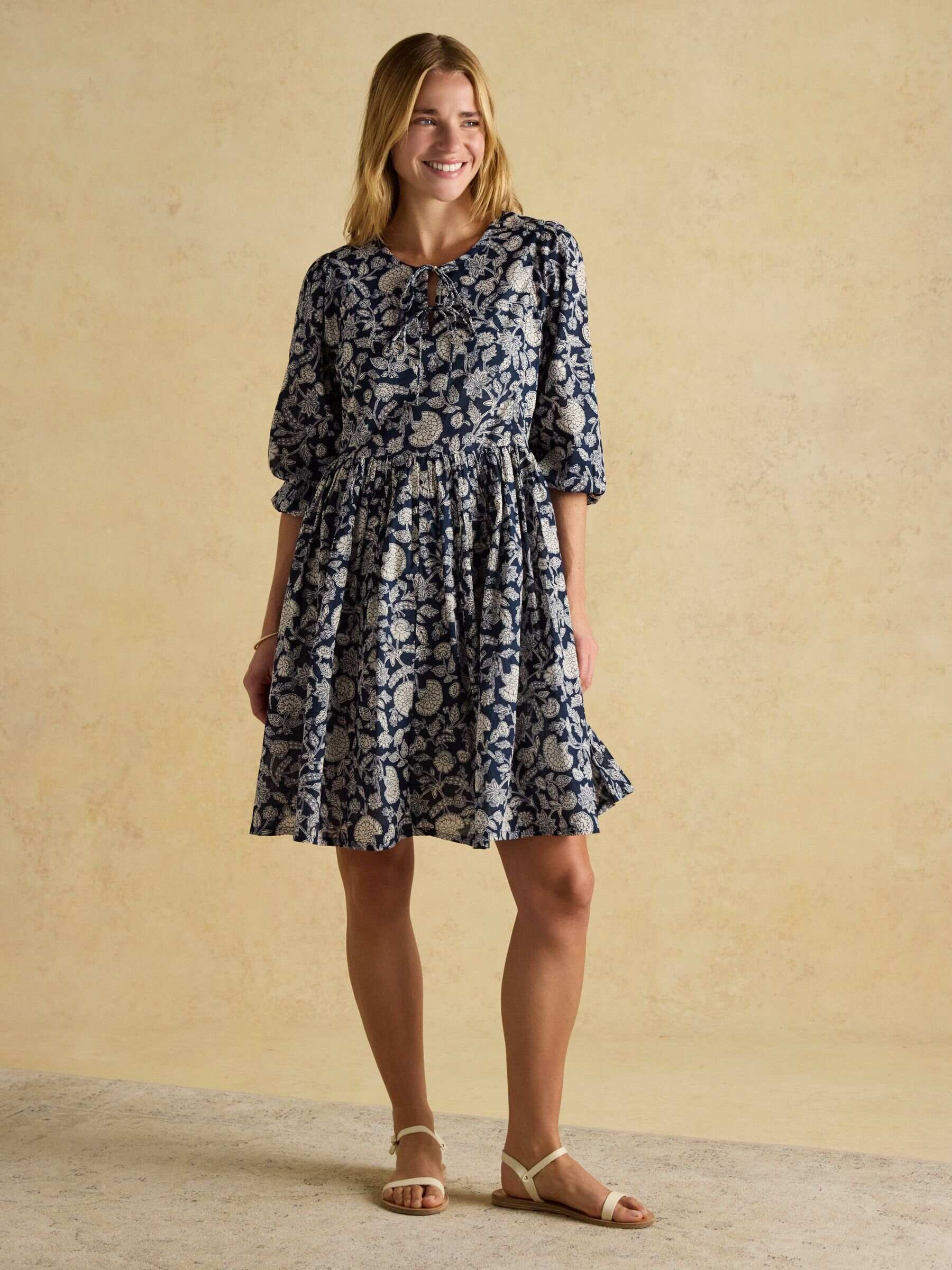 Nelly Navy Tie Front Dress