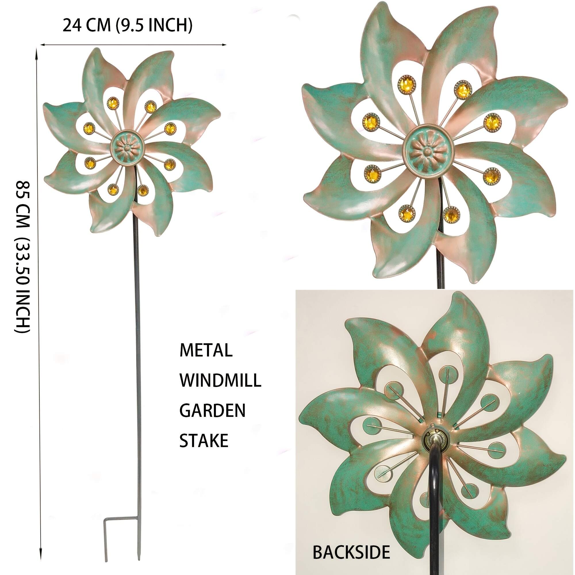 1pc Wind Spinner With Garden Stake, Kinetic Wind Spinners Outdoor Garden Stake For Yard And Garden