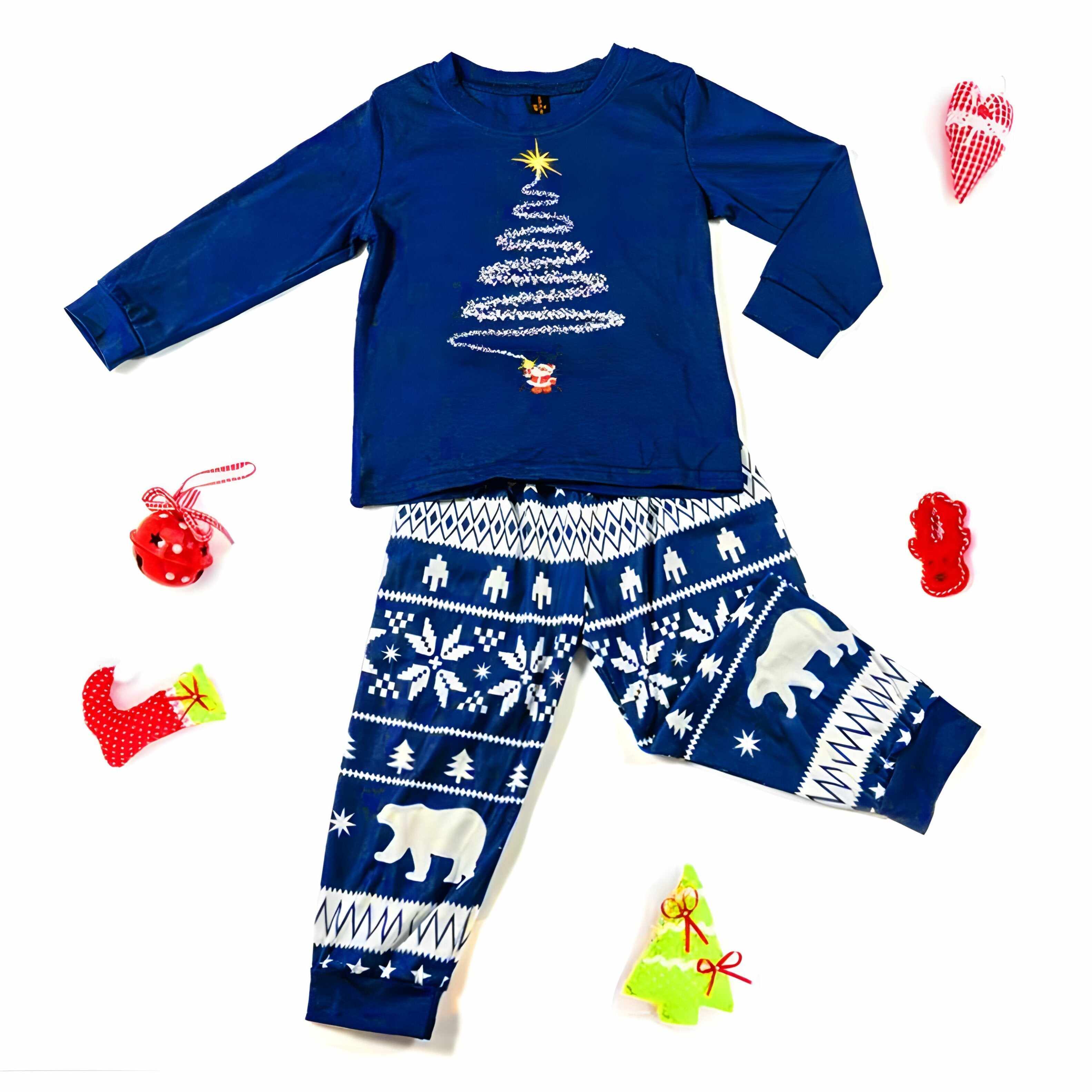 Kids Festive Tree Matching Family Christmas Pajamas