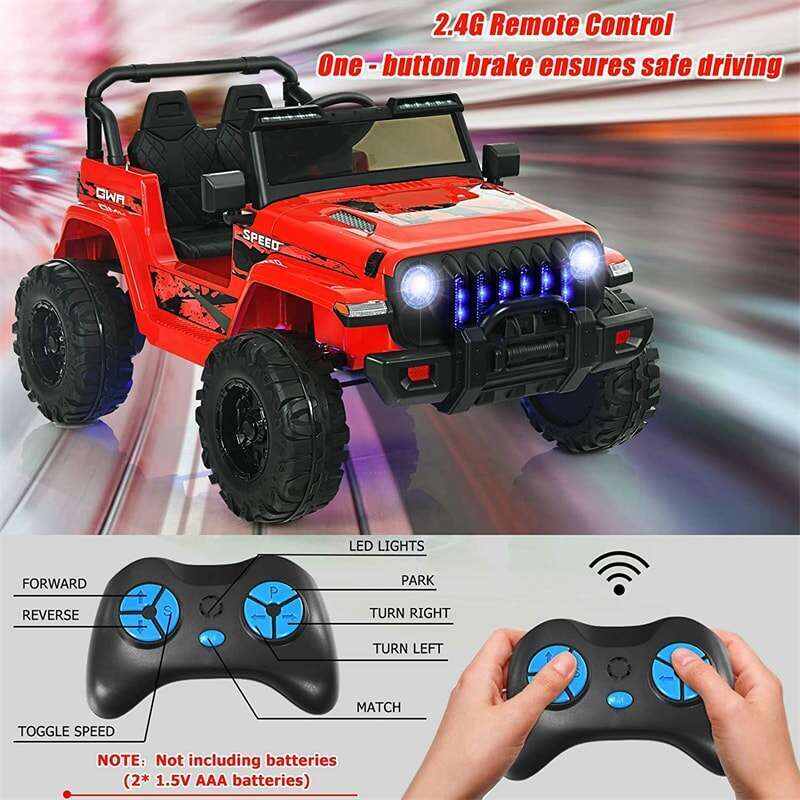 12V Kids Ride-on Jeep Car Battery Powered Electric Truck with Parental Remote Control