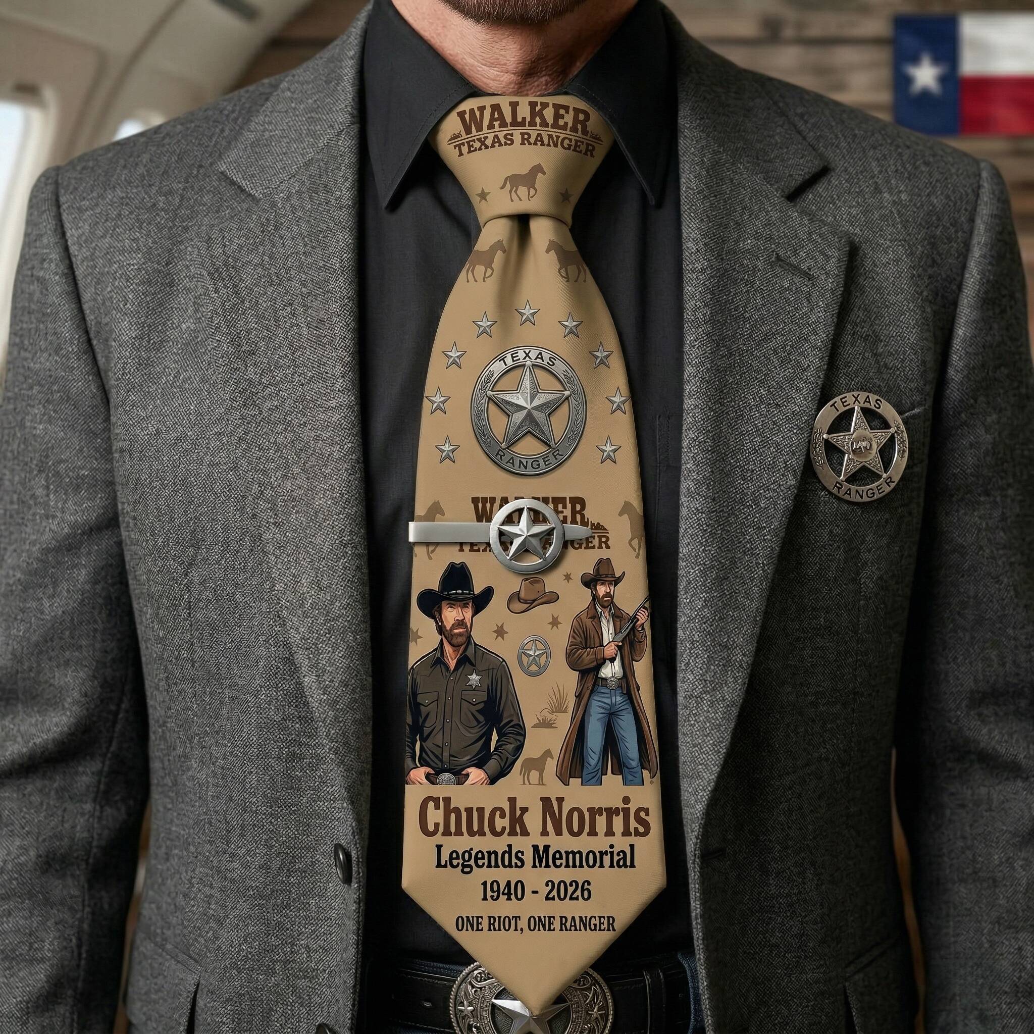 Chuck Norris Legends Memorial Tie – Walker Texas Ranger Tribute!
