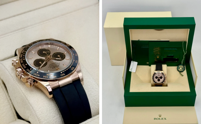 NEW 2025 Rolex Daytona 40mm 126515LN Rose Gold Oysterflex Sundust Dial