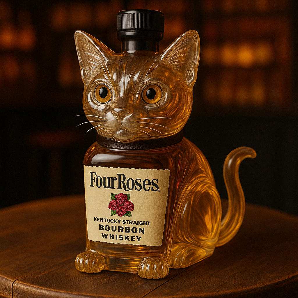 Cat-Shaped Whiskey Bottle