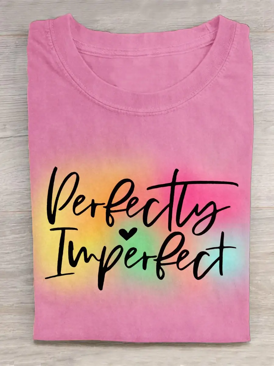 Rainbow Perfectly Inperfect Art Print Design T-shirt