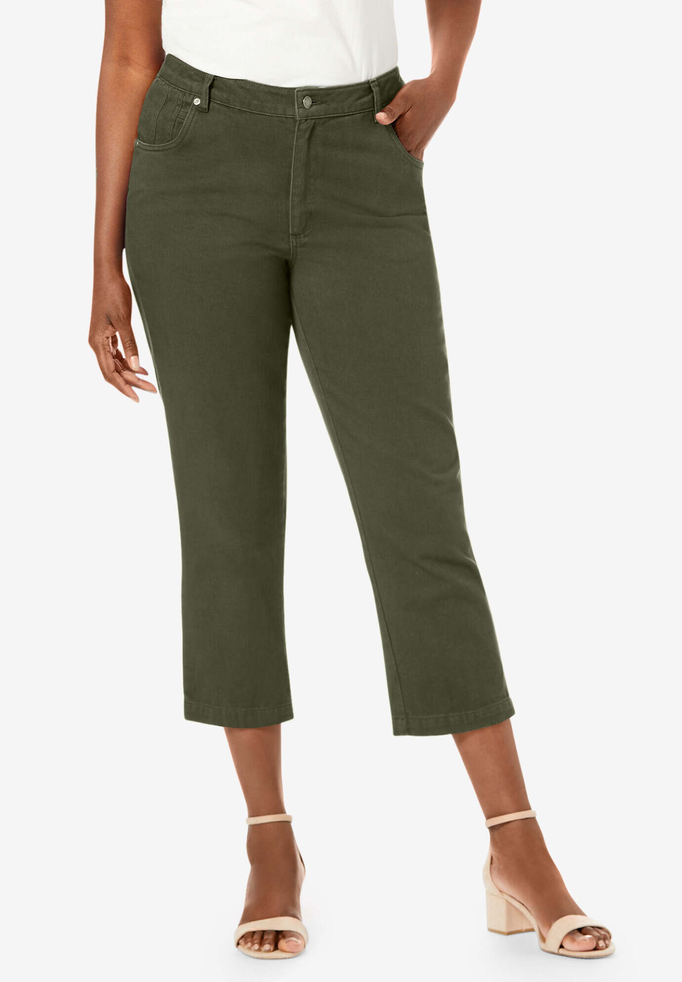 Classic Cotton Denim Capri