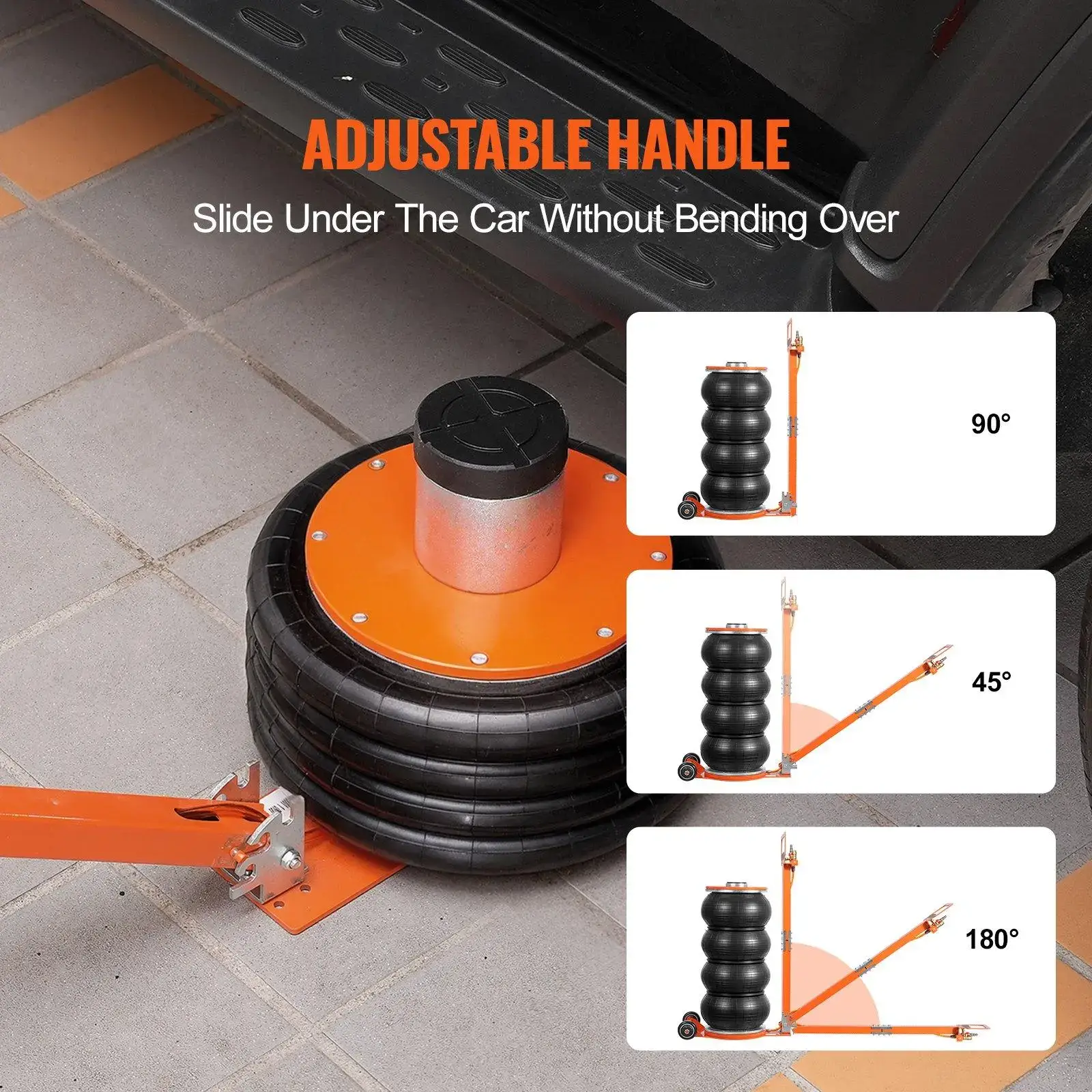 Quadruple Bag Air Jack, 6 Ton/13000 lbs Lift up to 26.5