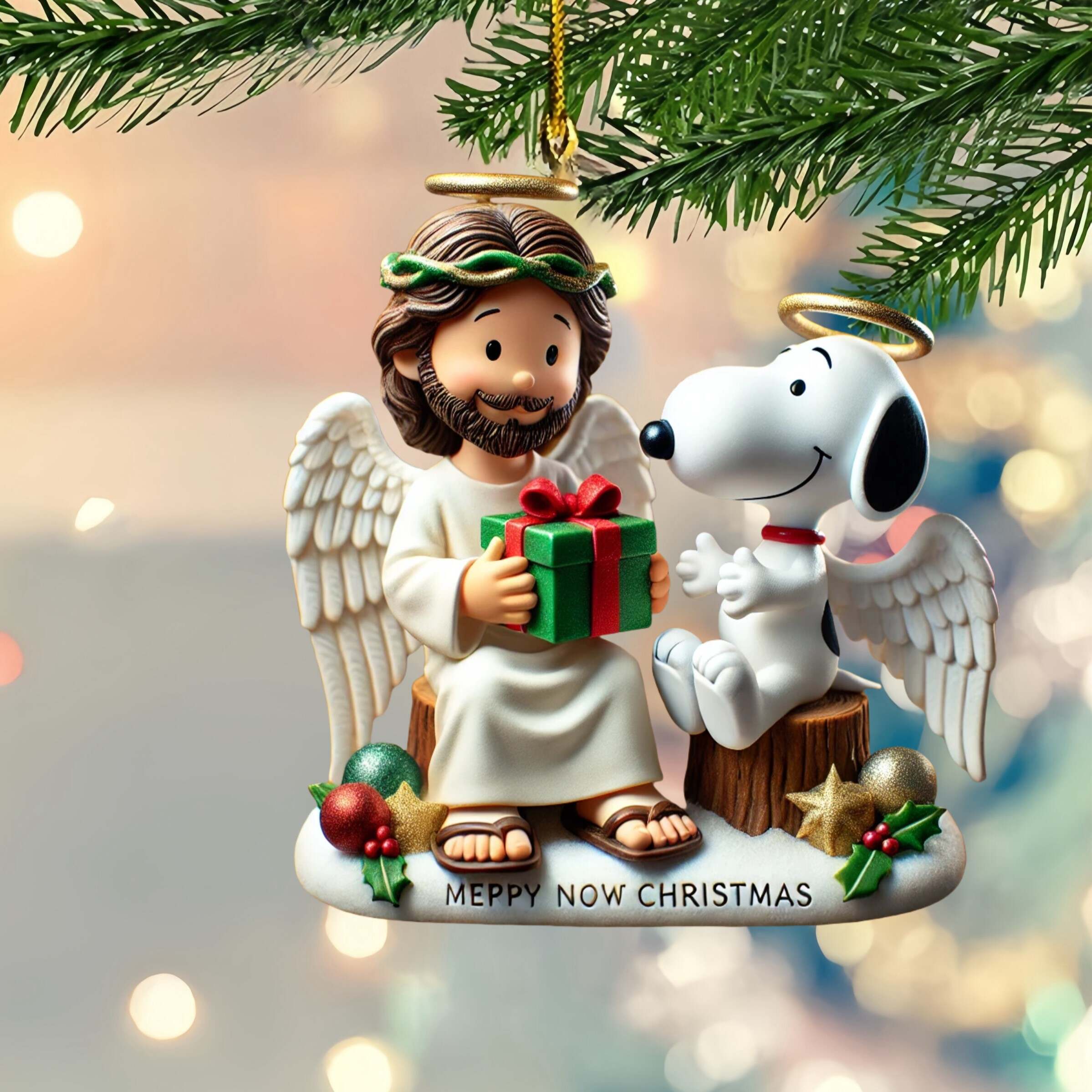 Jesus & Snooopy Christmas Friendship Ornaments