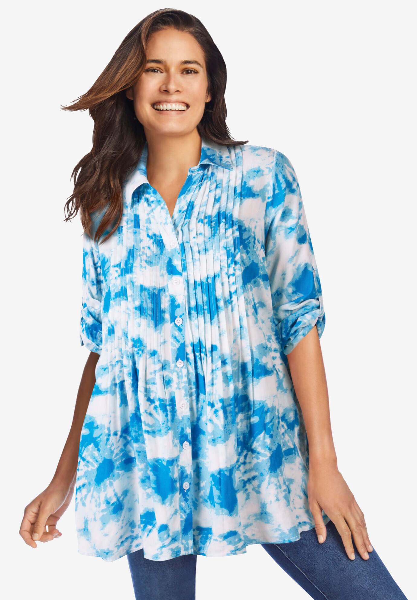 Pintucked Tunic Blouse