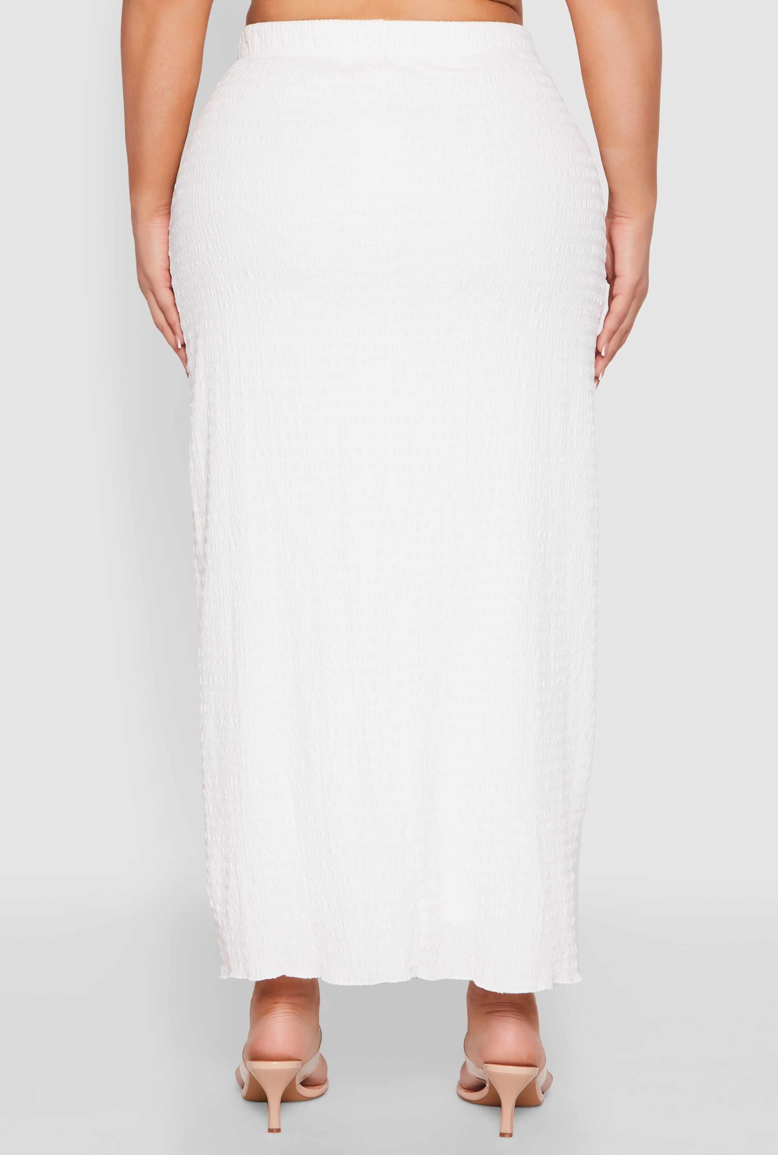 Plus Size Almost Famous Textured High Waist Maxi Skirt