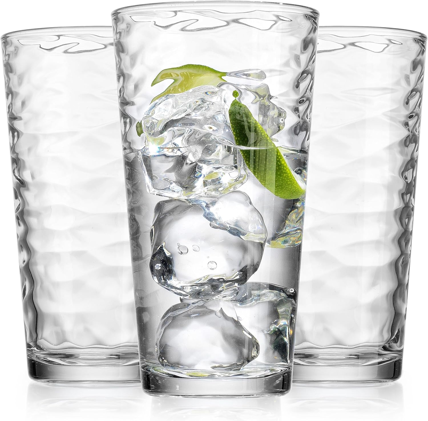 Glaver's Drinking Cup: 10 tall ball-shaped glass cups, 17 ounces (approximately 481.9 grams) cooling glassware. Elegant kitchen glasses for daily use in both home and bar settings. Suitable for water, juice, cocktails, iced tea.