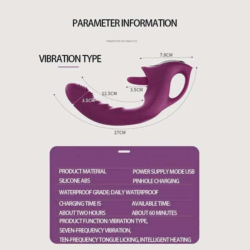 Dual-Head G-Spot & Rabbit Vibrator Wand – USB Rechargeable & Waterproof