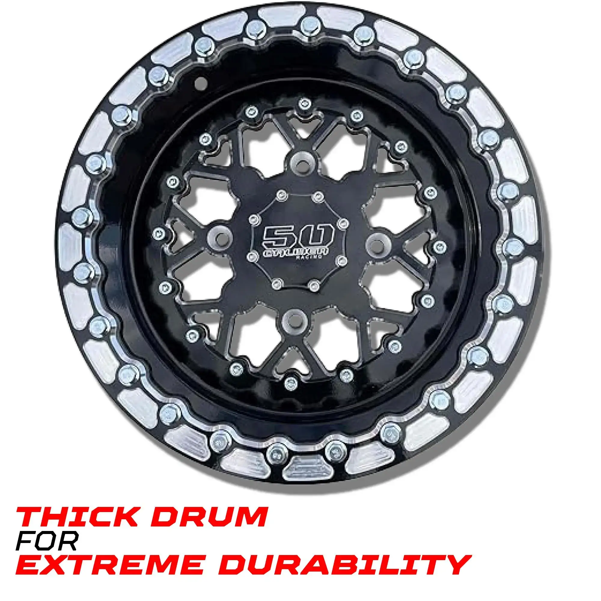 Beadlock Wheels (1 pc) – Billet Aluminum Rims for Canam X3 - Honda Talon - Kawasaki KRX1000 - Polaris RZR XP 1000 - Polaris Turbo S - Polaris General | UTV/ATV Wheels