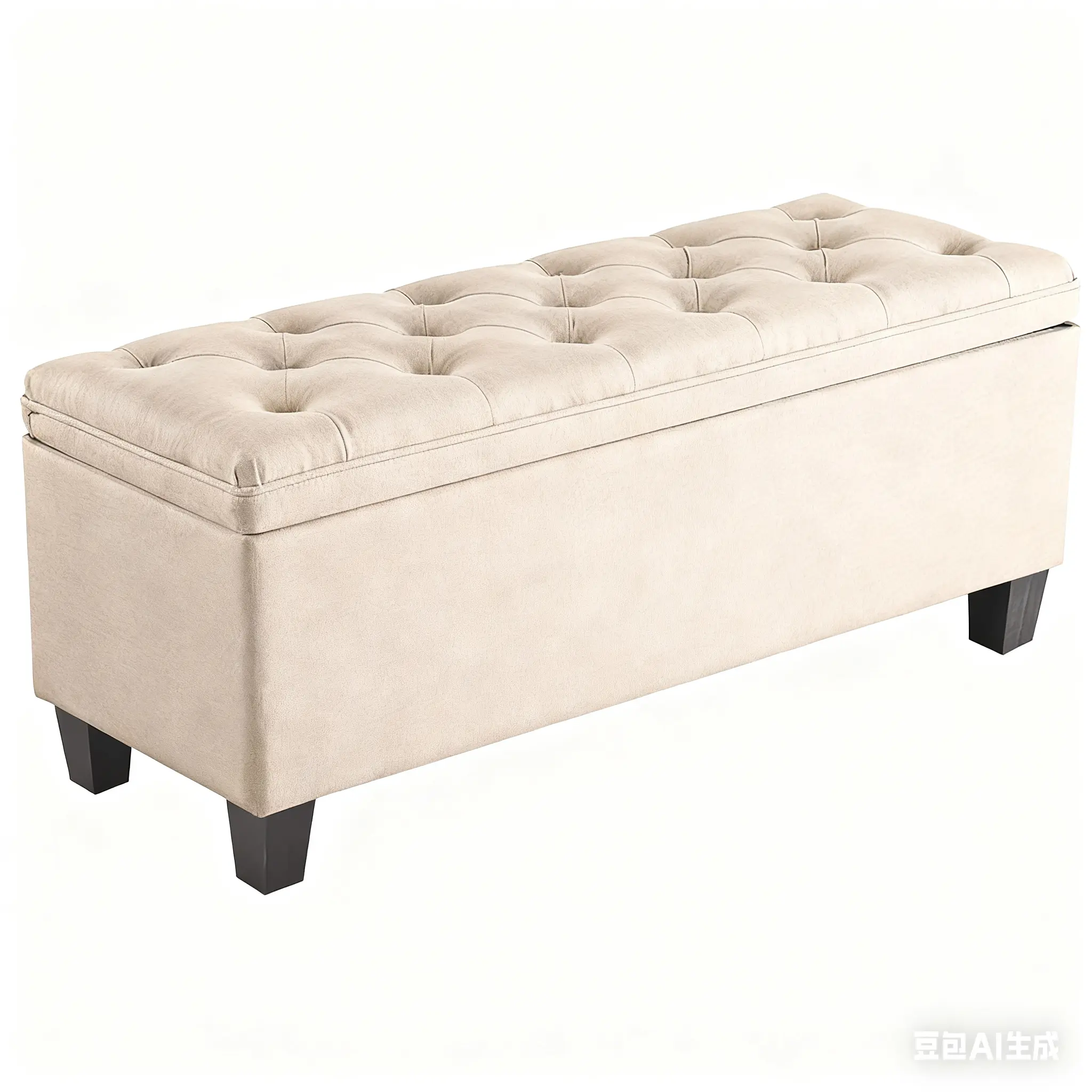 Folding Storage Ottoman Bench Modern Linen Fabric Padded Seat Large Toy Box End of Bed Entryway Comfortable Durable Multifunctional Seater