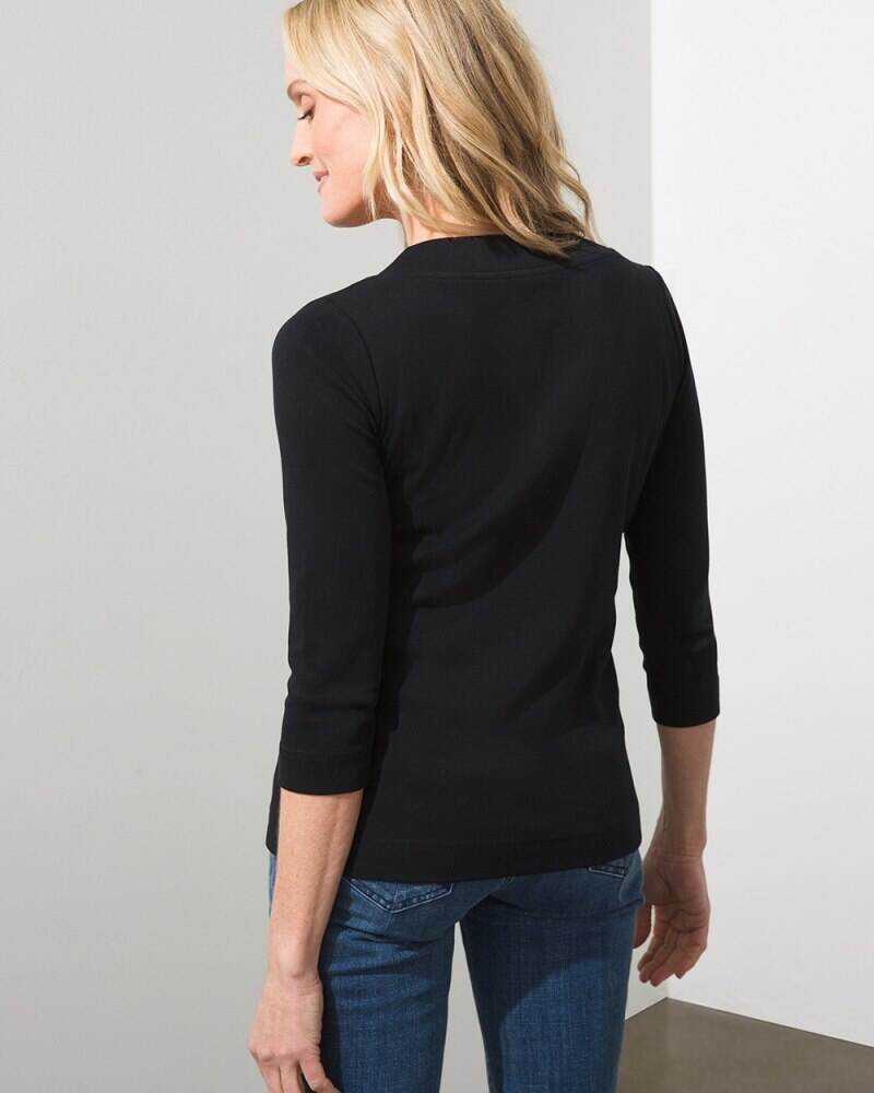 Pima Wide Band V-neck Tee French Rose