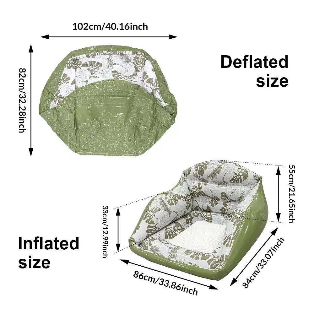 Adult Large Inflatable Water Sofa, Tropical Style Float Chair with Cup Holder, Pool Toy, Outdoor Use, 3-In-1 Inflatable Lounge, Pool Float Chairs, Pool Float Lounger, Pool Floats Lounger #GLOBAL PICKS