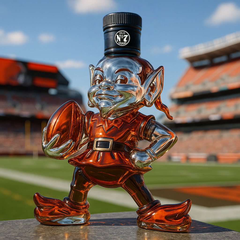 Cleveland Browns Brownie the Elf Whiskey Bottle