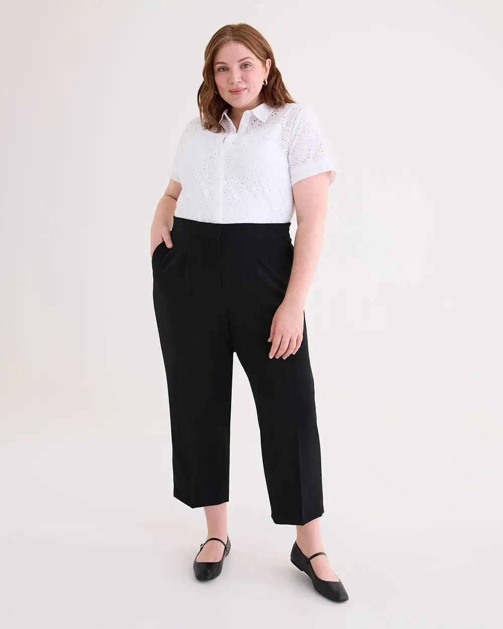 Straight-Leg Cropped City Pant