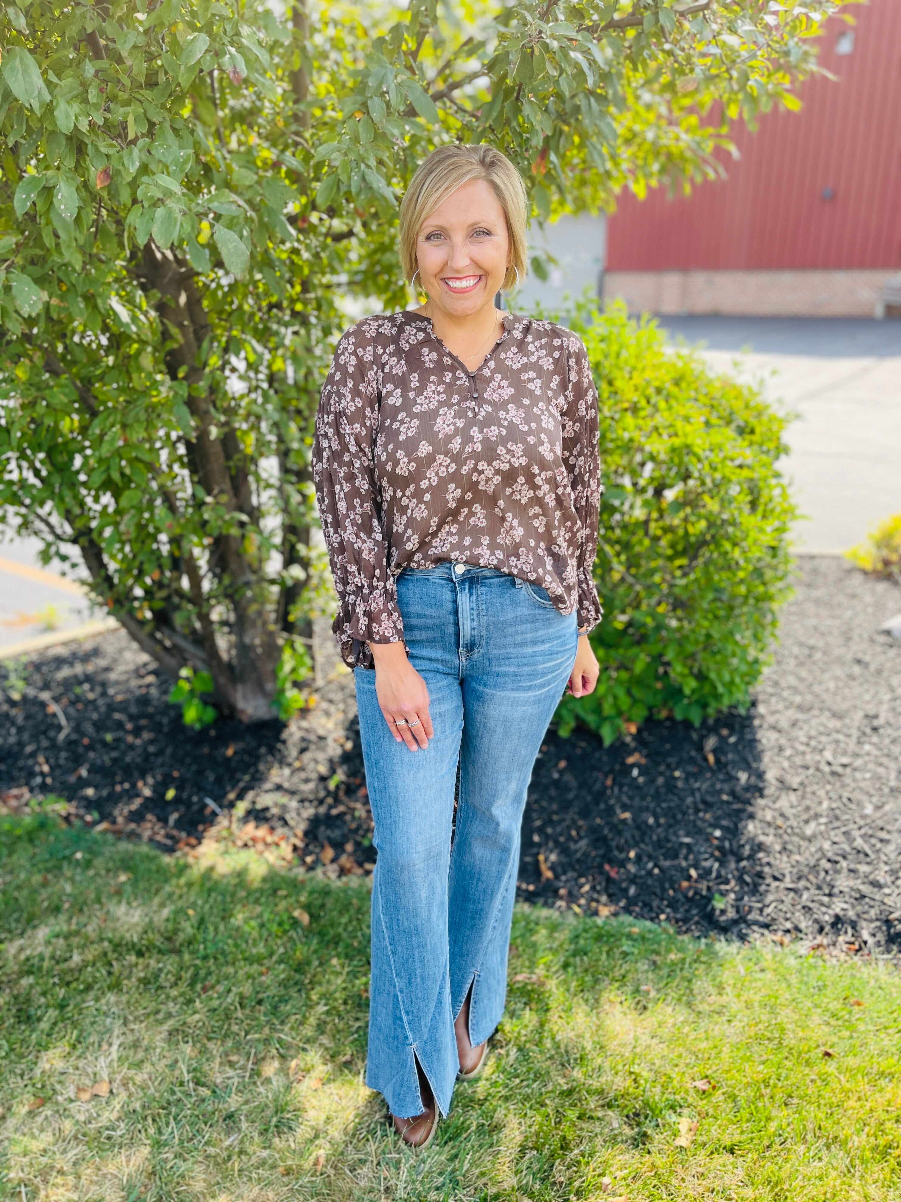 Risen Plus/Reg Hi-Rise Twist And Shout Your Love Flare Jeans