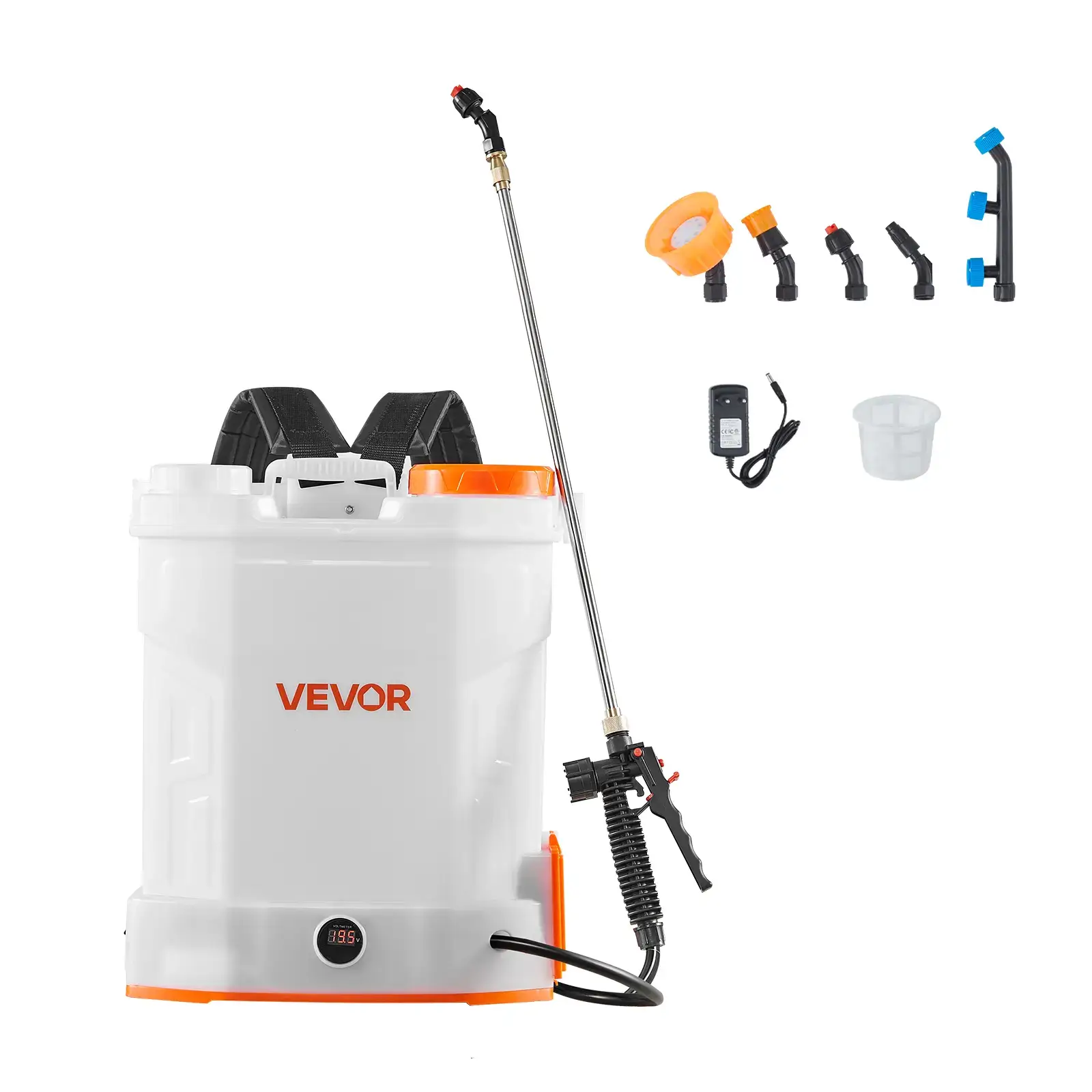 Battery Powered Backpack Sprayer, 3.2 Gal Electric Weed Sprayer with 2 Wands & 5 Nozzles, Adjustable 0-90 PSI, 2 Hour Runtime for Yard Garden Lawn