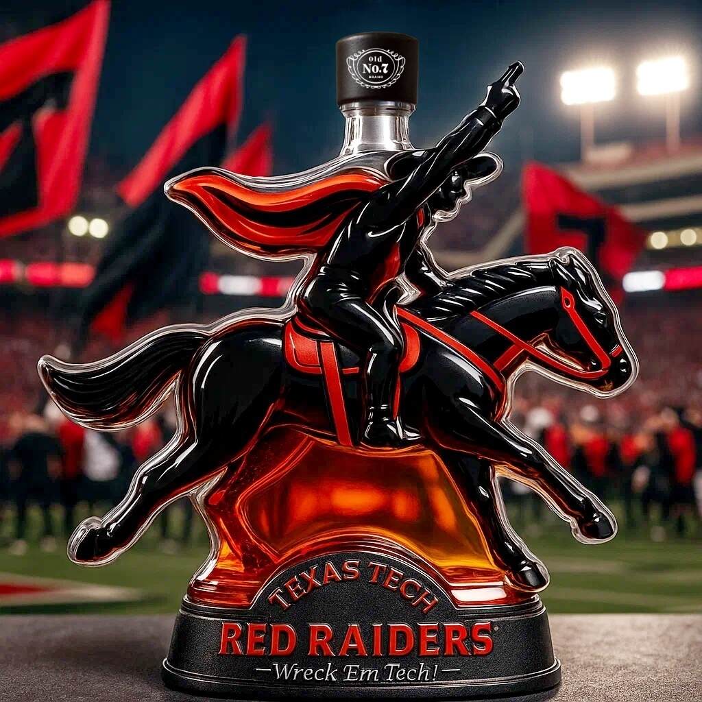 TEXAS TECH Masked Rider Limited Edition Whiskey Bottle