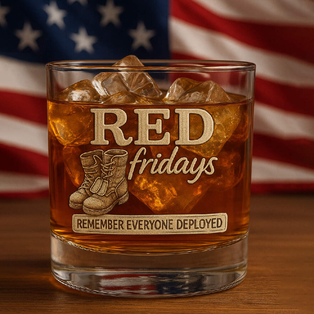 RED Fridays Whiskey Glass