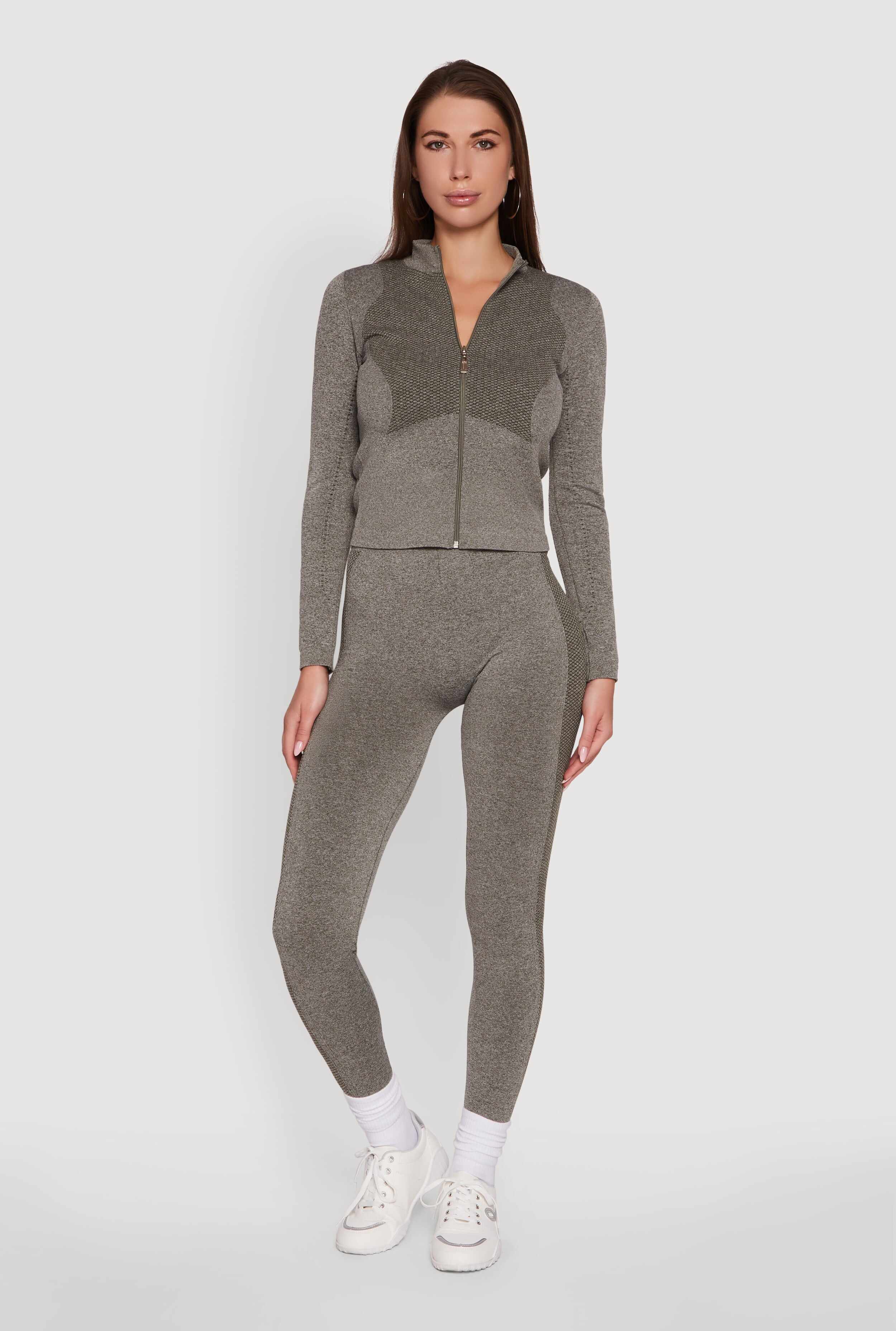 High Waisted Marled Seamless Leggings