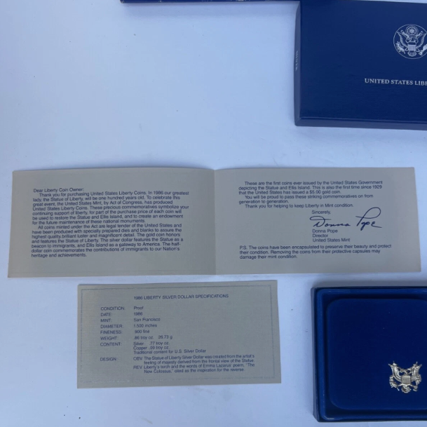 🔥1986 Statue of Liberty 100th Anniversary Silver Coin (P & S) —MS60-63💰Free Shipping