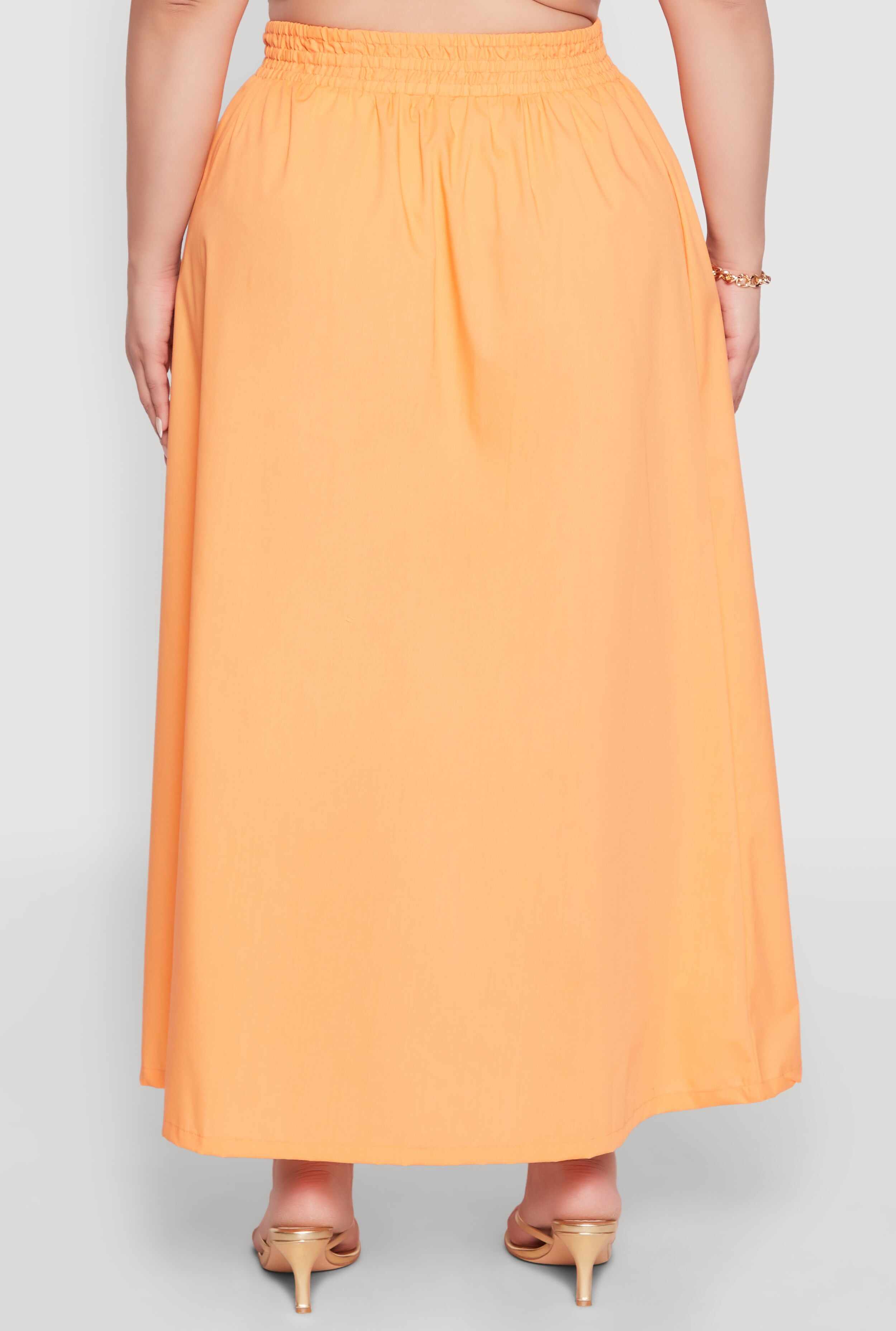 Plus Size Poplin Maxi Skirt