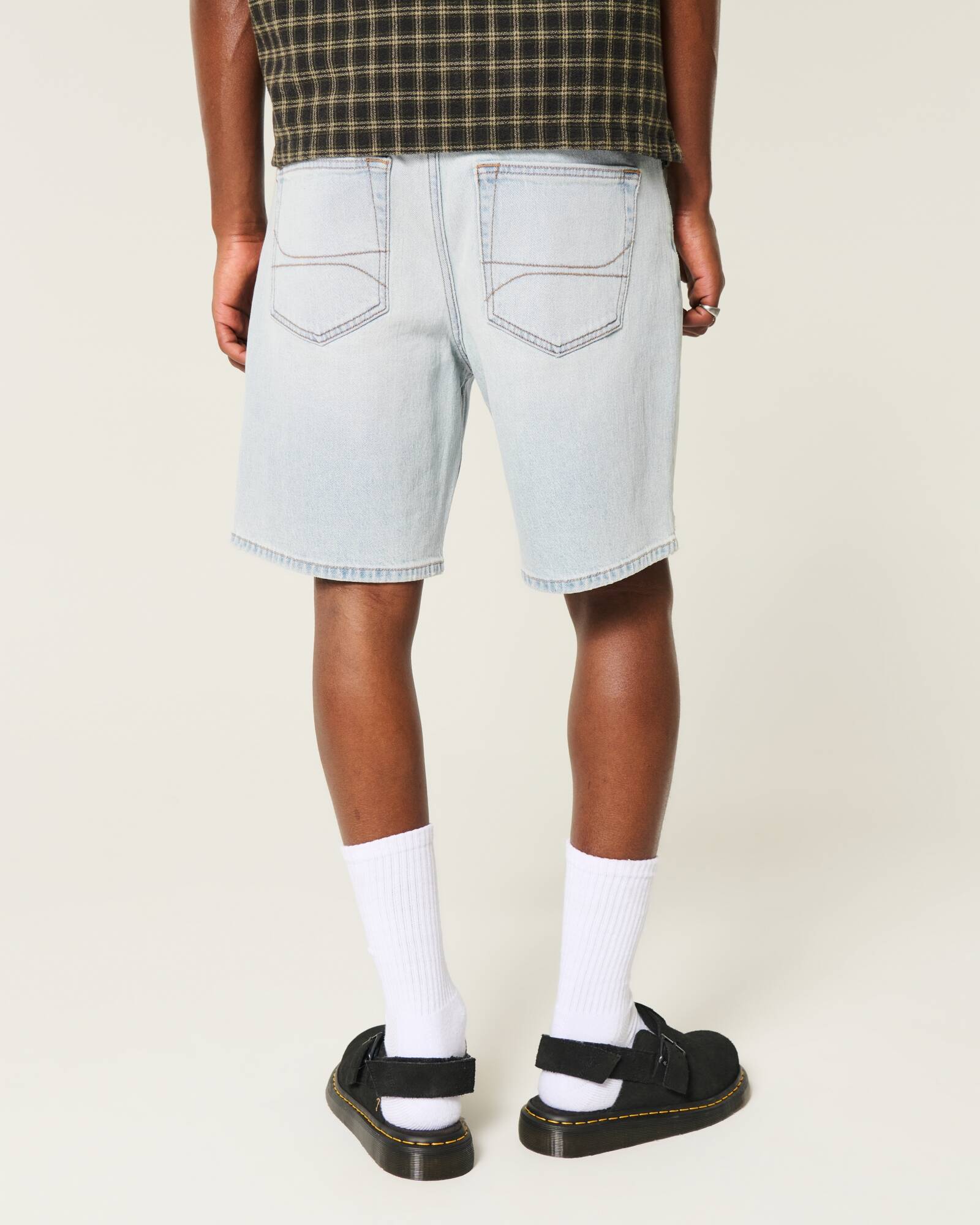 Above-the-Knee Loose Denim Shorts