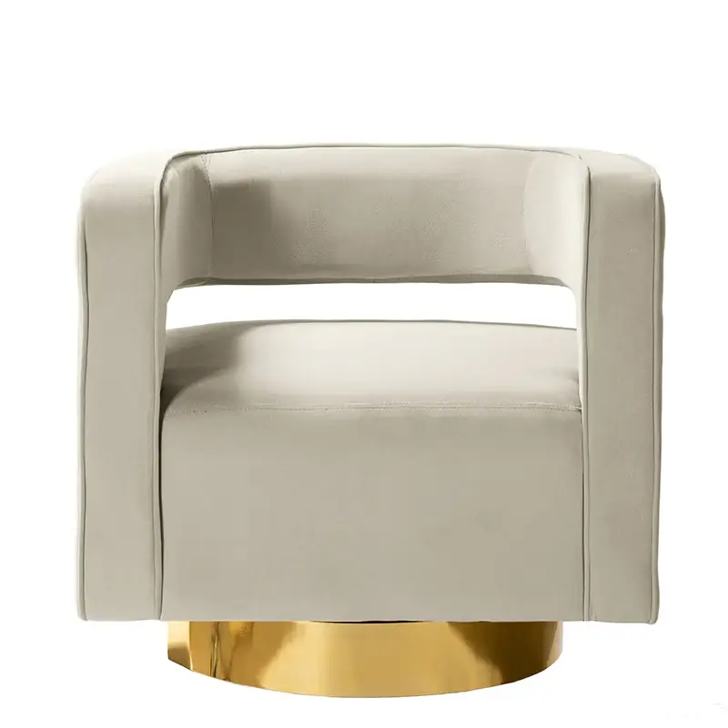 Agata Velvet Swivel Barrel Armchair