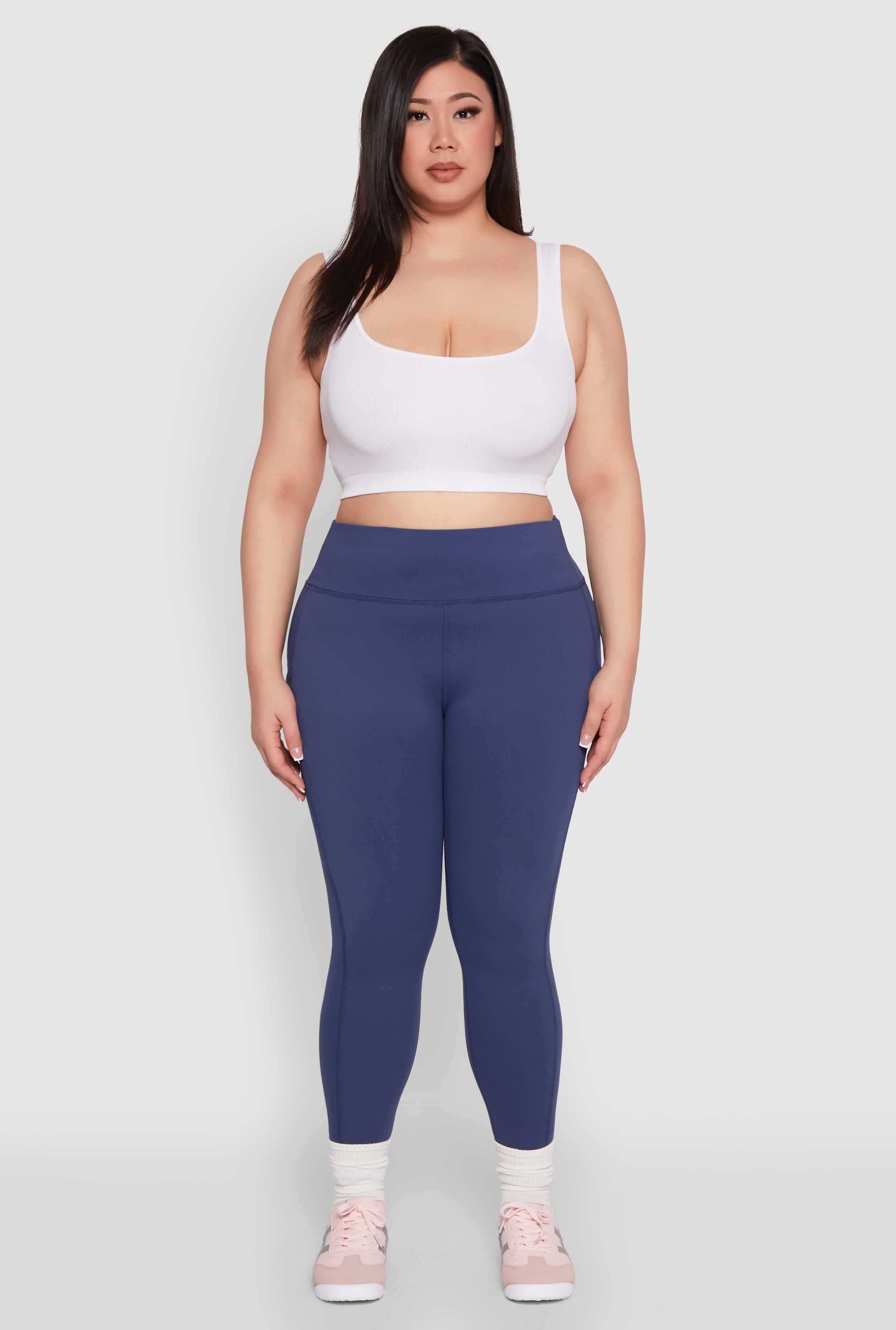 Plus Size Snatched High Waisted Cell Phone Pocket Leggings