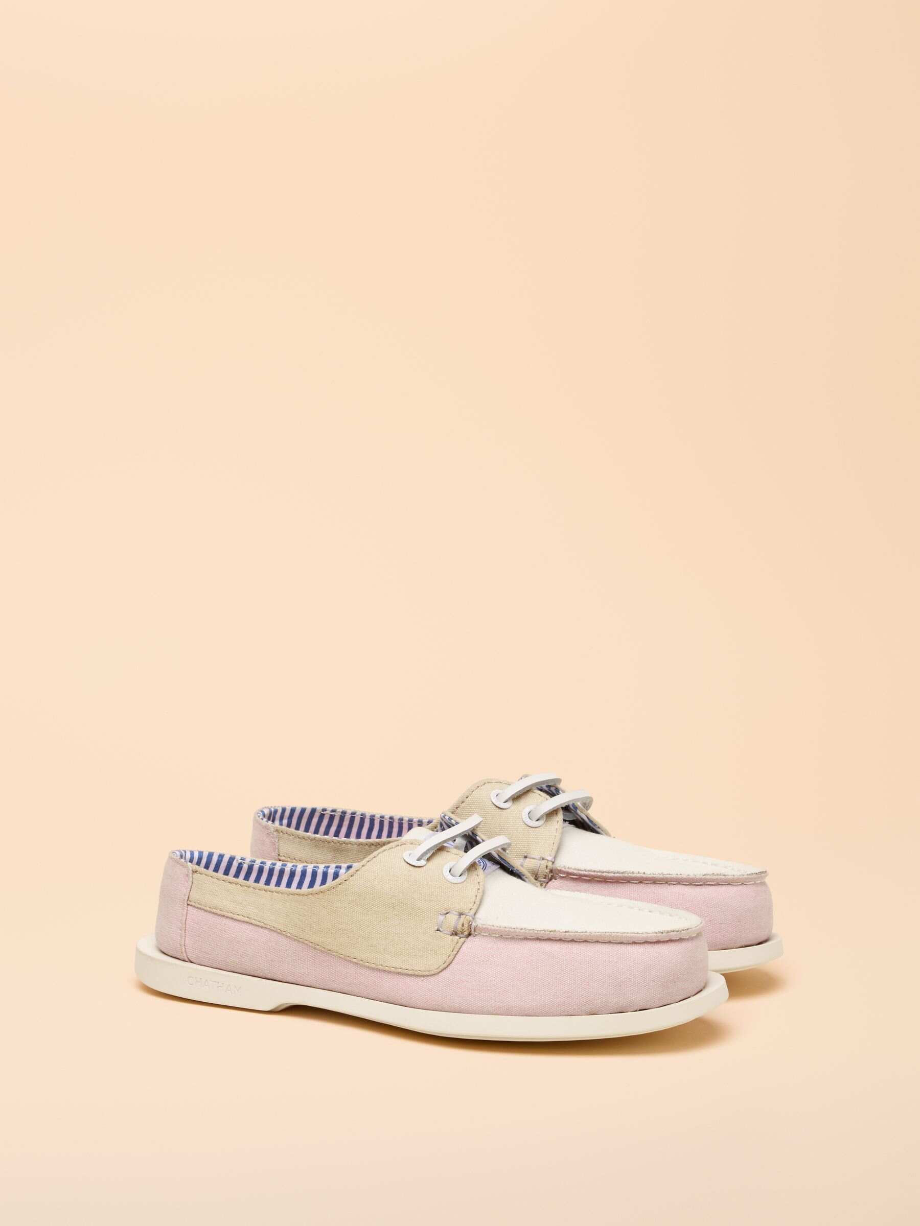 Joules X Chatham Pink Oat Mariner Deck Shoes