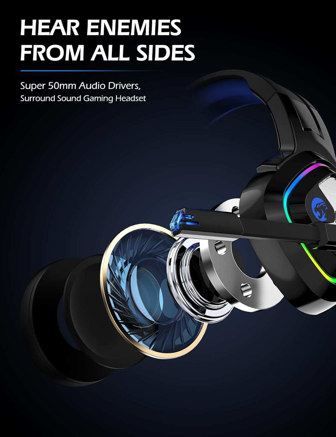 ZIUMIER Z66 Gaming Headset, Wired, Over-Ear, Noise Cancelling Mic, RGB Light, Stereo Surround Sound, Compatible with PS4, PS5, Xbox One, Laptop (Green)