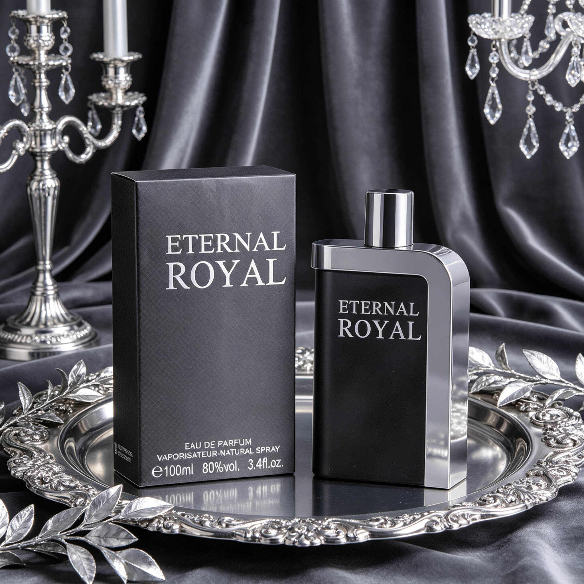 Eternal Royal Men Eau de Parfum 100ml, Gold & Silver Cologne Bottle